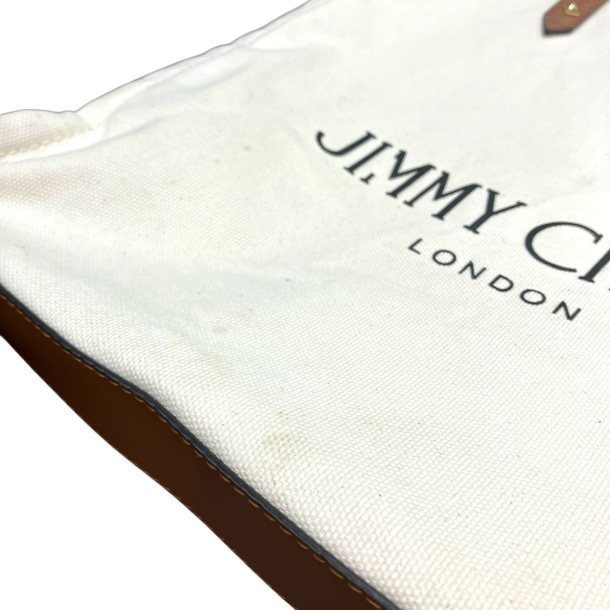 Jimmy Choo Brown Canvas Leather Tote Bag (Pre-Owned)
