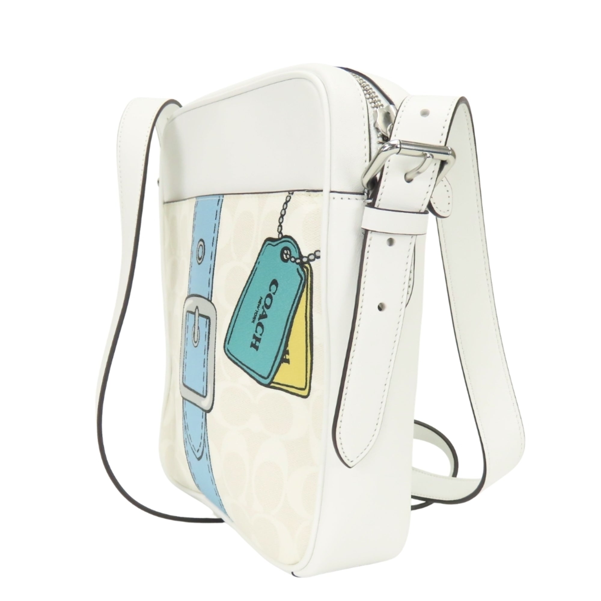 Coach Signature White Leather Shoulder Bag (Pre-Owned)