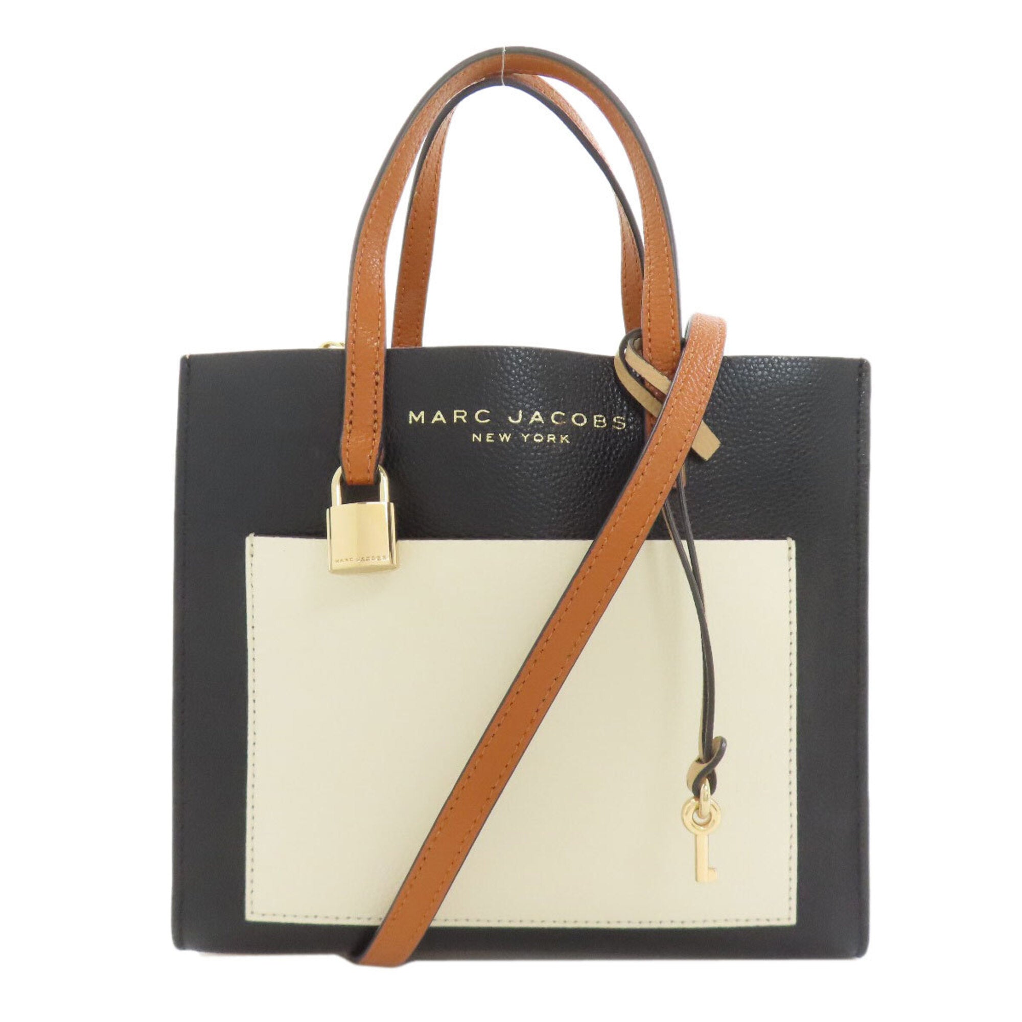 Marc Jacobs Black White Leather Handbag (Pre-Owned)