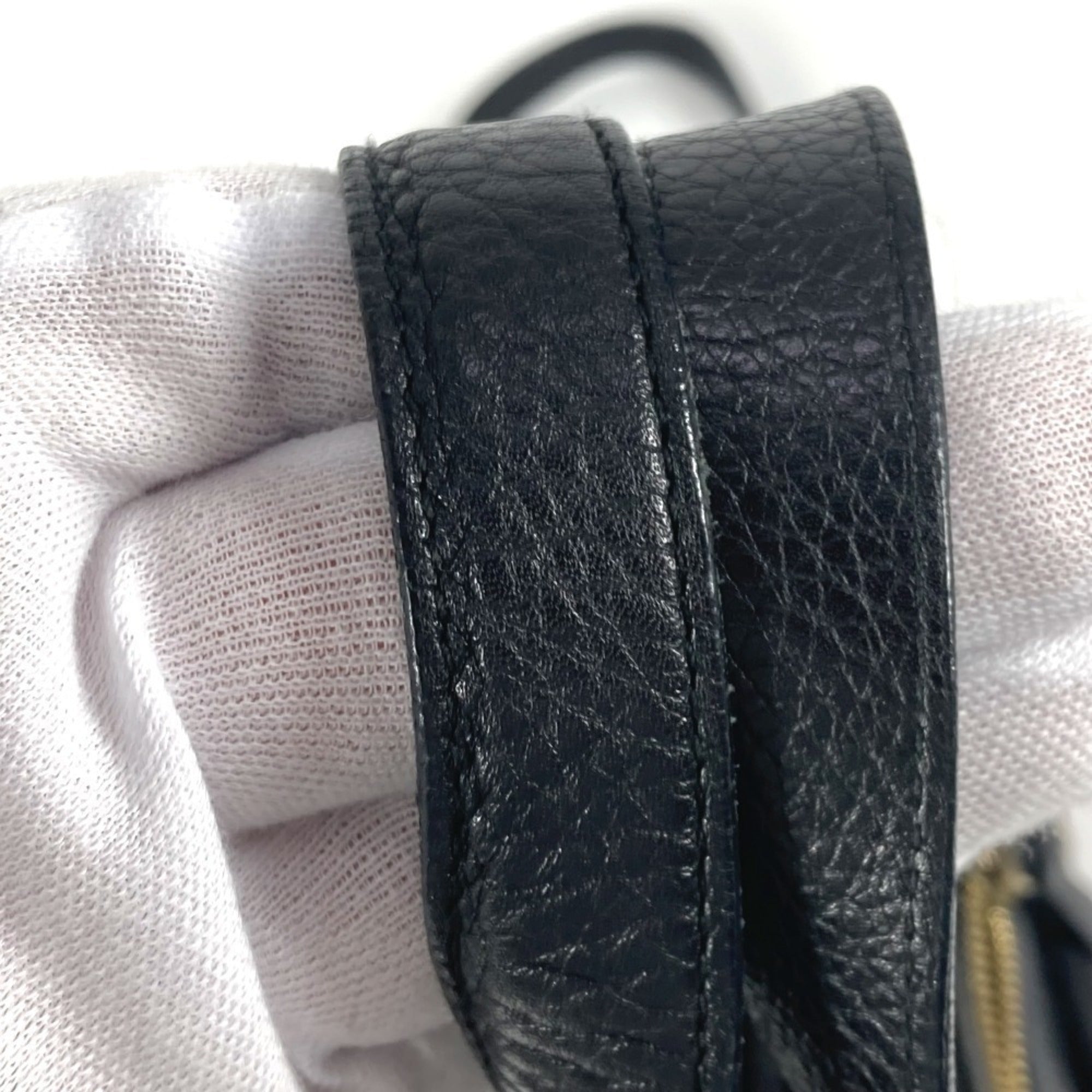 Bvlgari Black Leather Canvas Handbag Shoulder Bag Tote Bag (Pre-Owned)