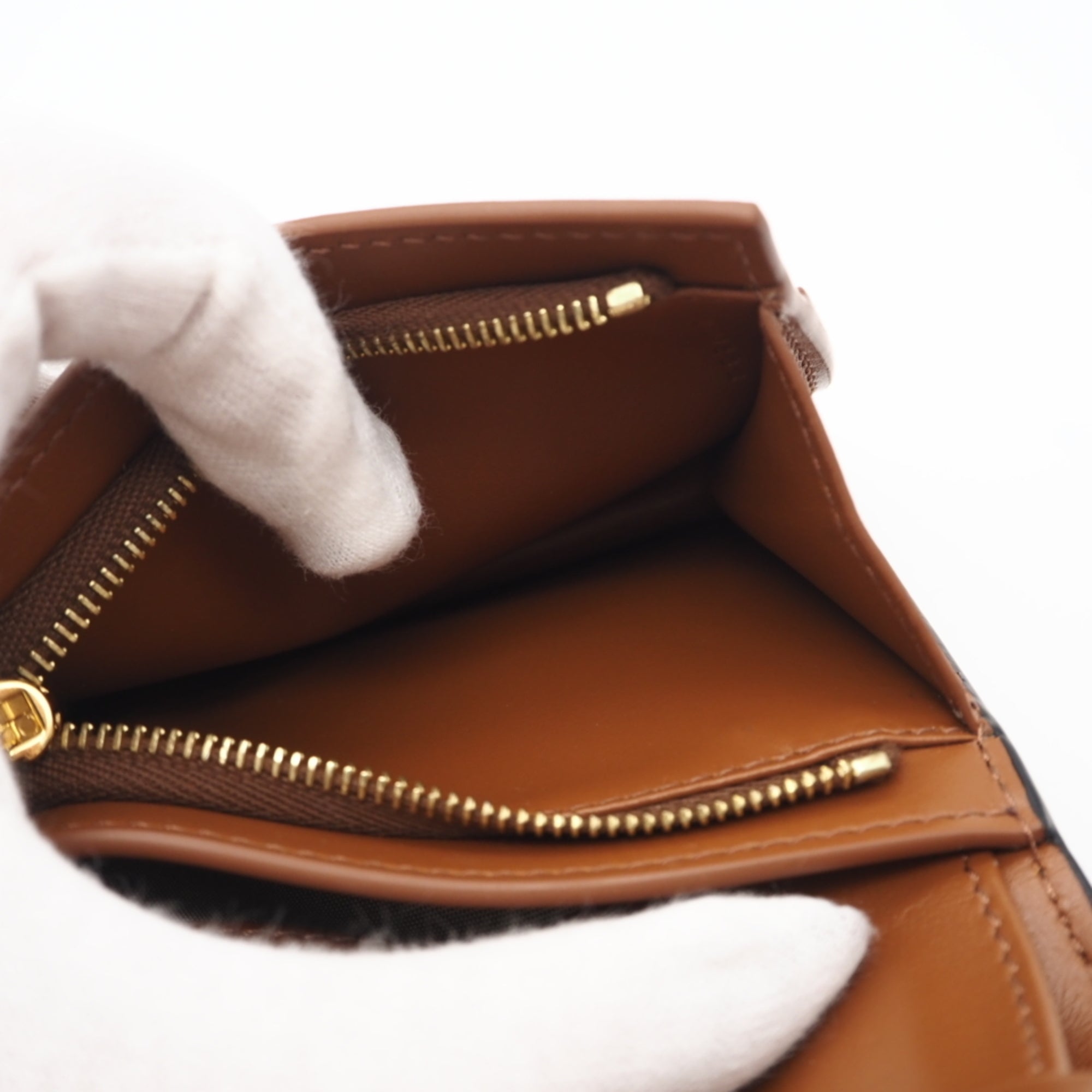 Celine Beige Blue Brown Coated Canvas Wallet (Bi-Fold) (Pre-Owned)