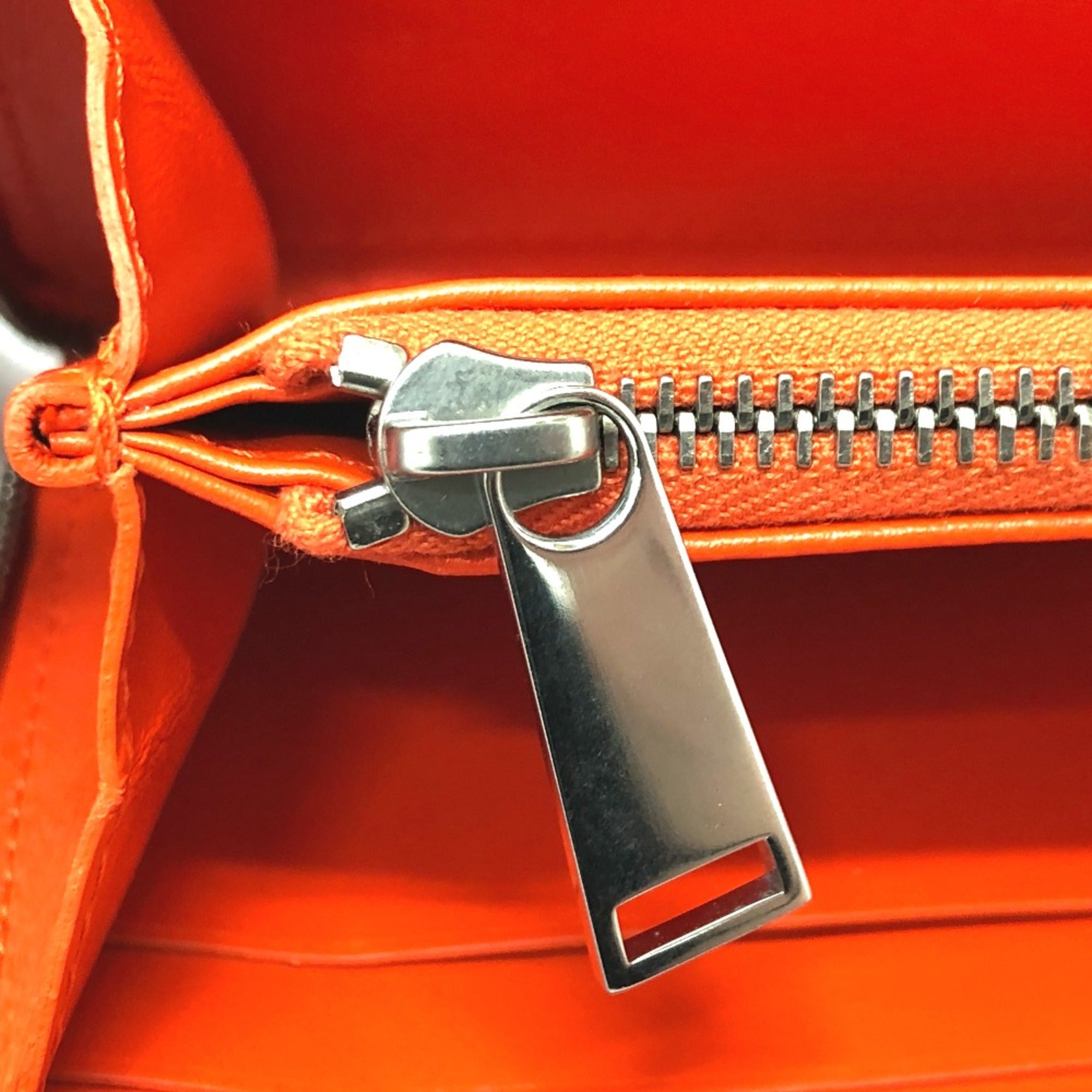 Bottega Veneta Orange Leather Long Wallet (Bi-Fold) (Pre-Owned)