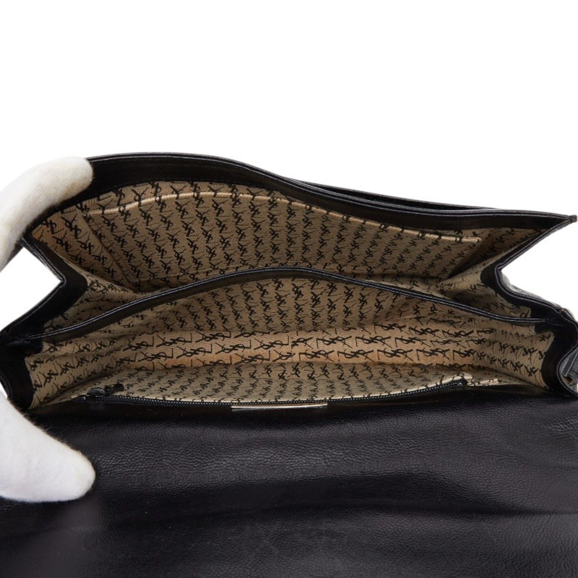 Saint Laurent Black Leather Shoulder Bag (Pre-Owned)