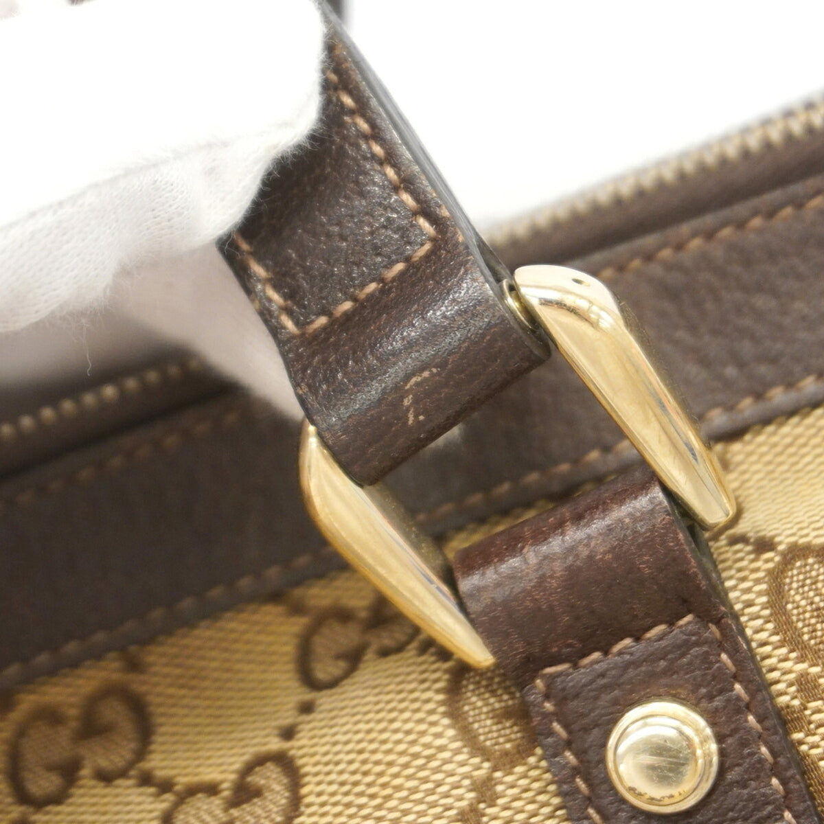 Gucci Brown Canvas Handbag (Pre-Owned)