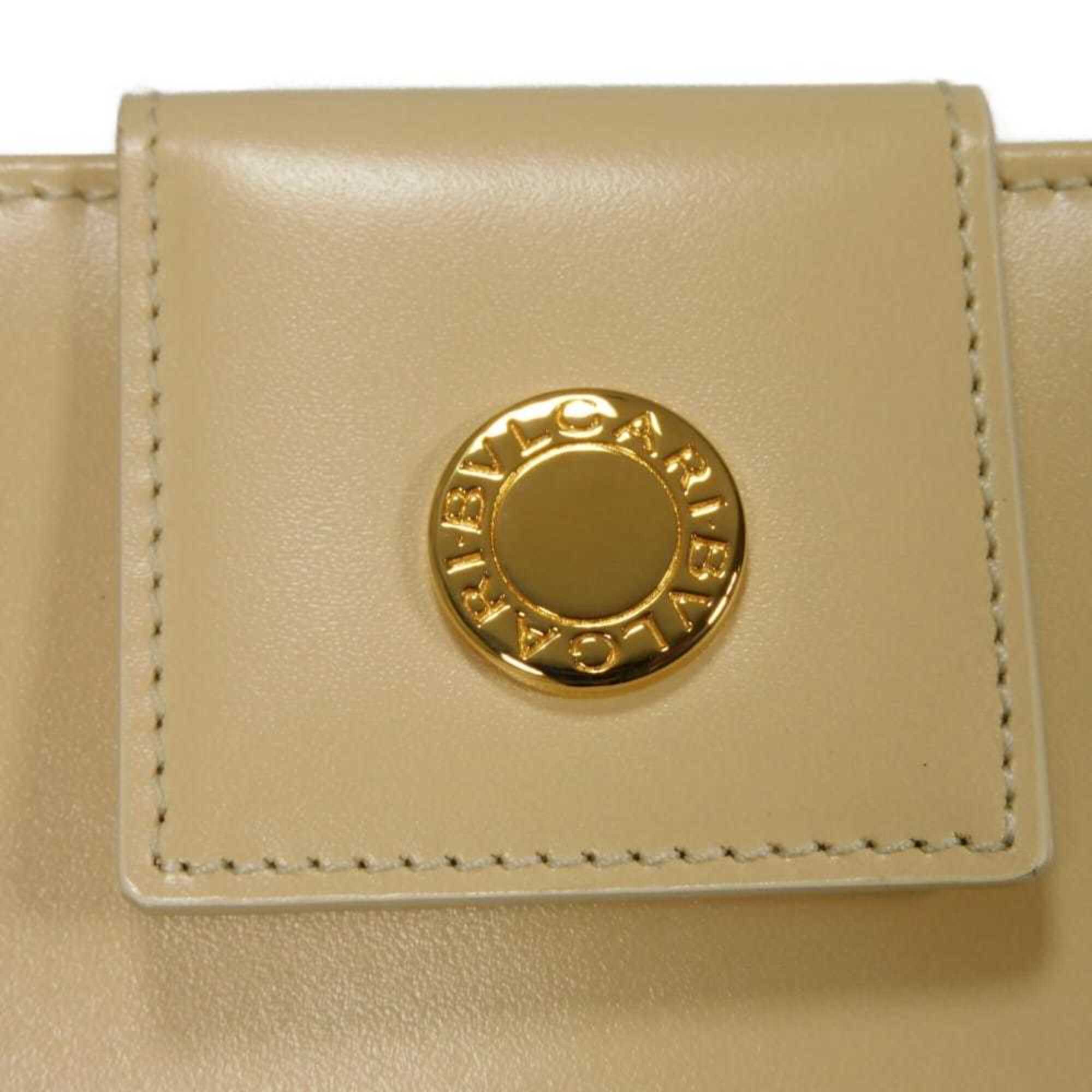 Bvlgari Beige Leather Wallet (Bi-Fold) (Pre-Owned)
