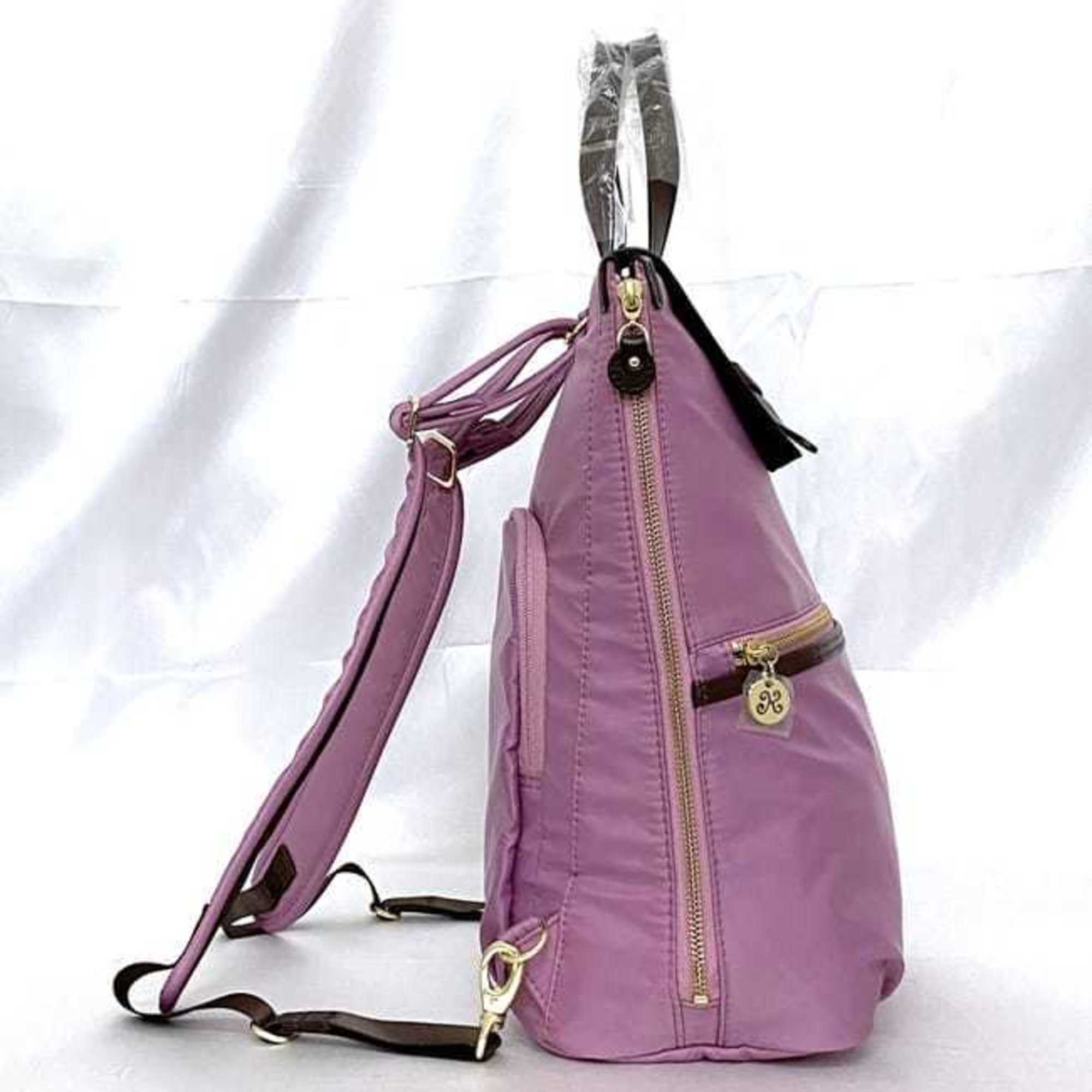 Kanana Project Brown Nylon Leather Backpack (Pre-Owned)