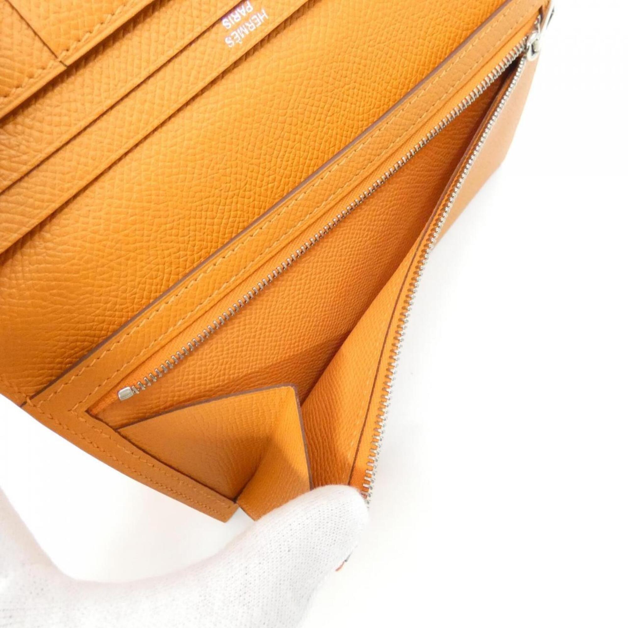 Hermes Orange Epsom Leather Long Wallet (Bi-Fold) (Pre-Owned)