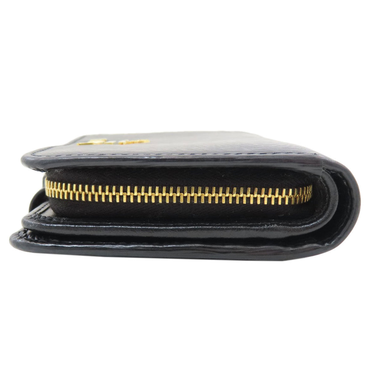 Prada Black Saffiano Triangle Wallet (Bi-Fold) (Pre-Owned)