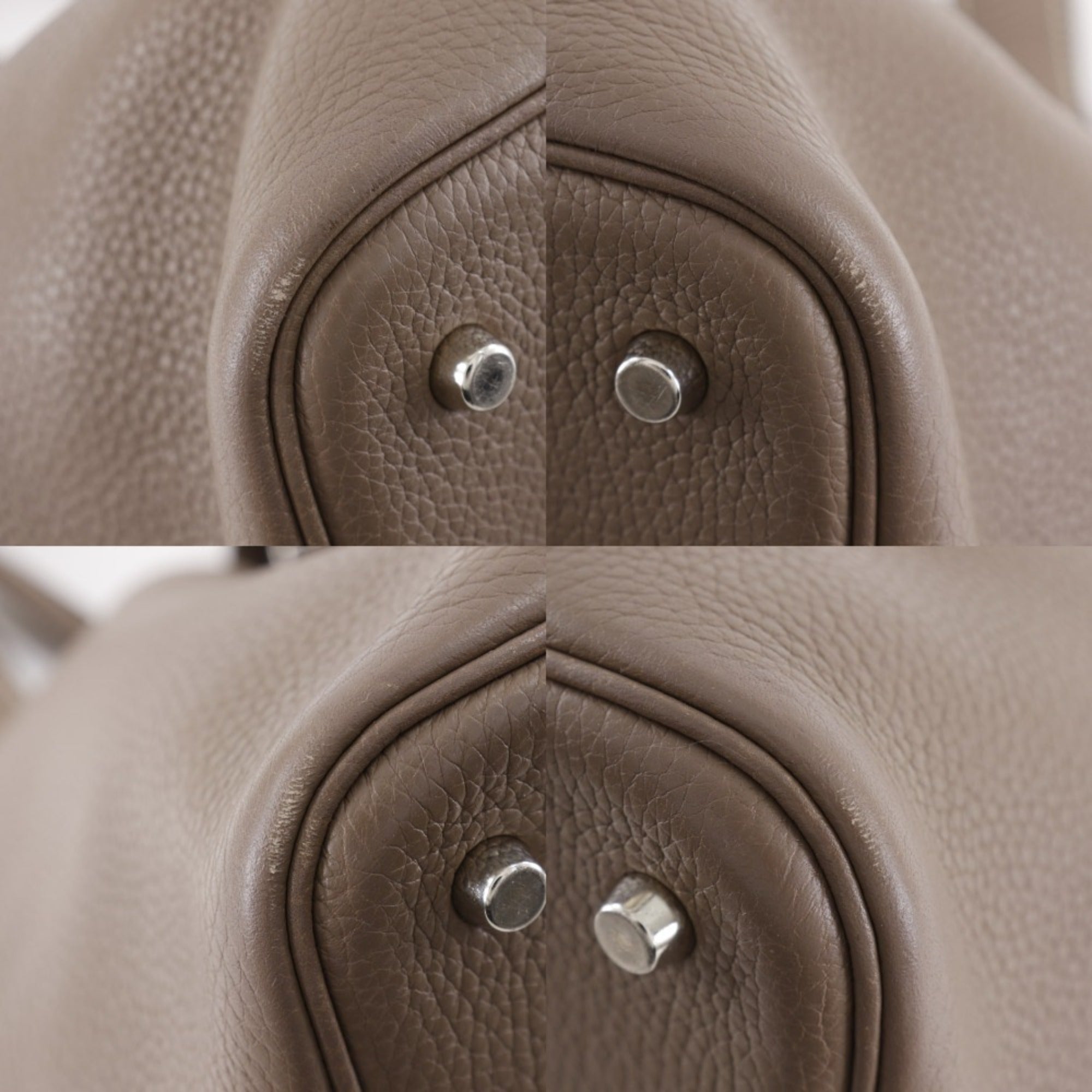 Hermes Brown Etoupe Gray Taurillon Clemence Leather Handbag (Pre-Owned)