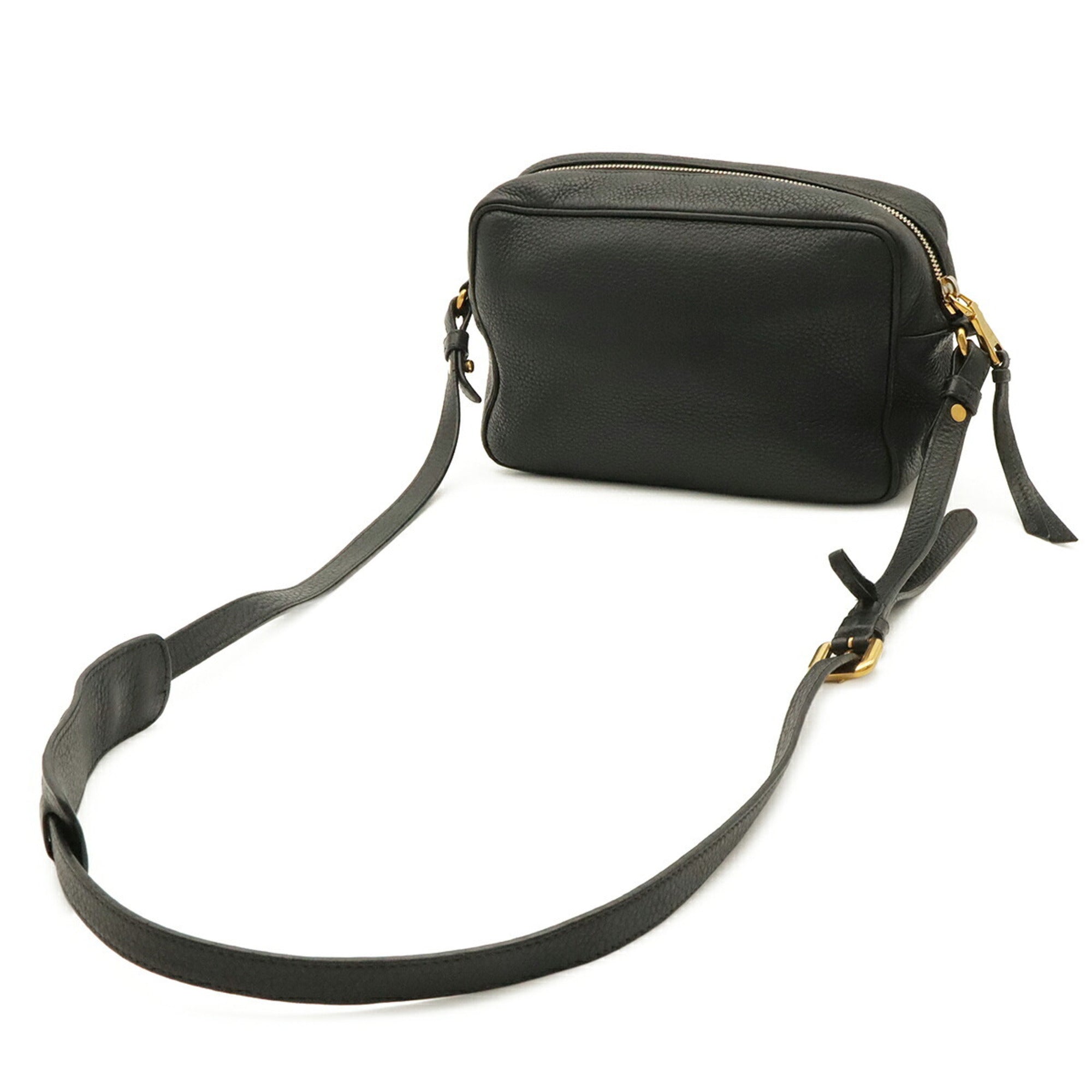 Prada Black Nero Leather Pochette Shoulder Bag (Pre-Owned)
