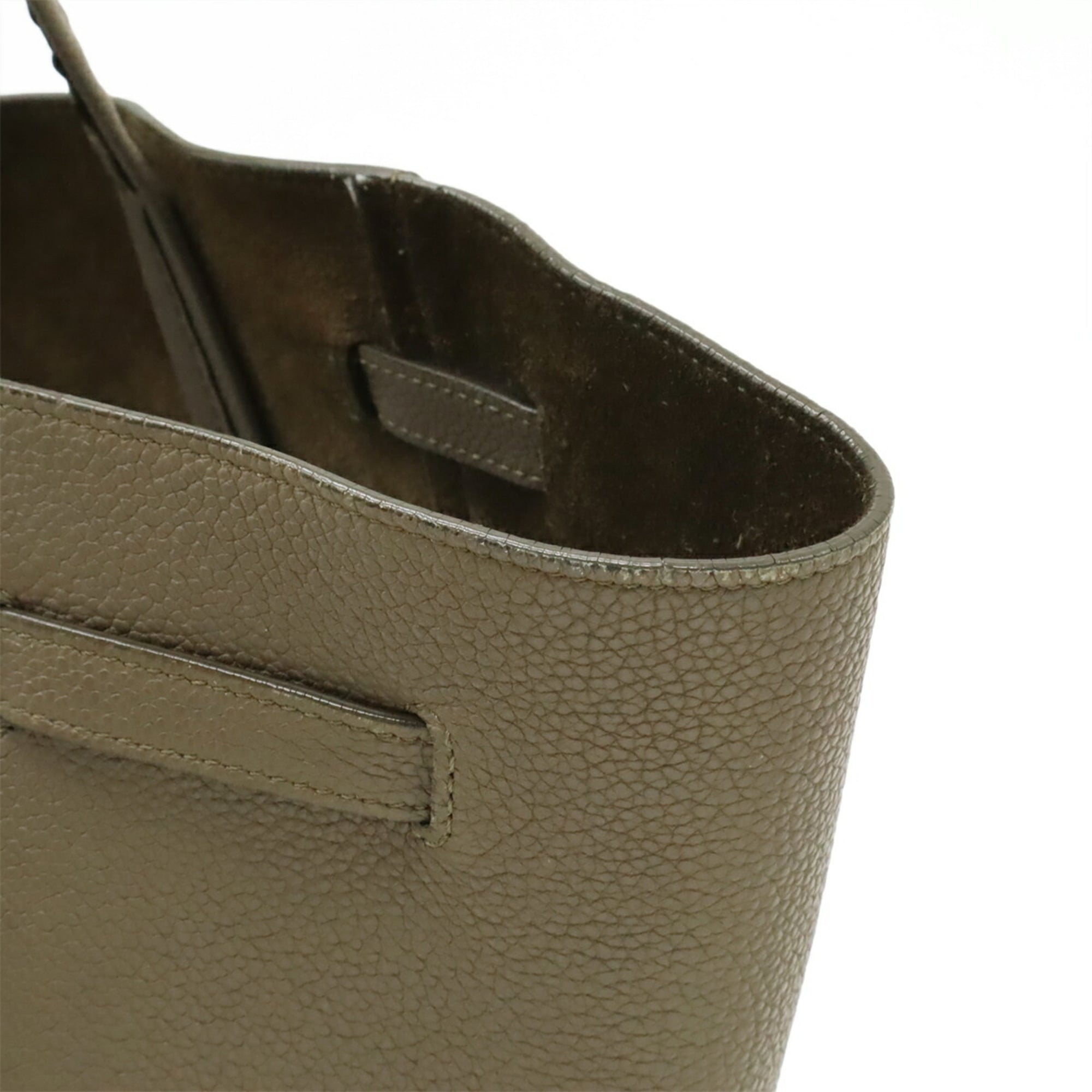 Celine Cabas Grayish Leather Shoulder Bag Tote Bag (Pre-Owned)