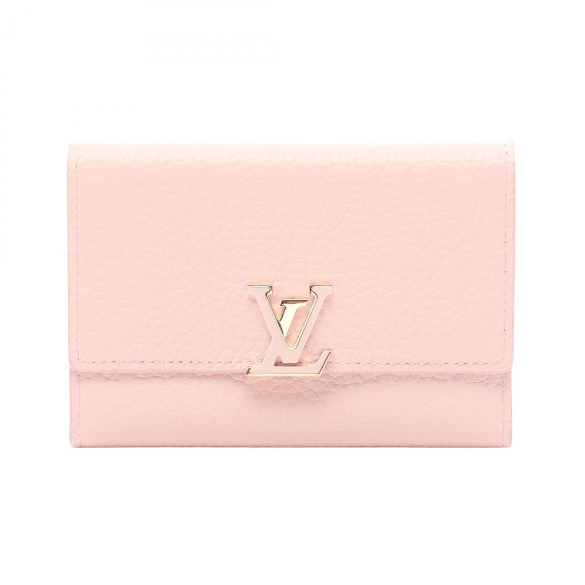 Louis Vuitton Pink Leather Wallet (Tri-Fold) (Pre-Owned)