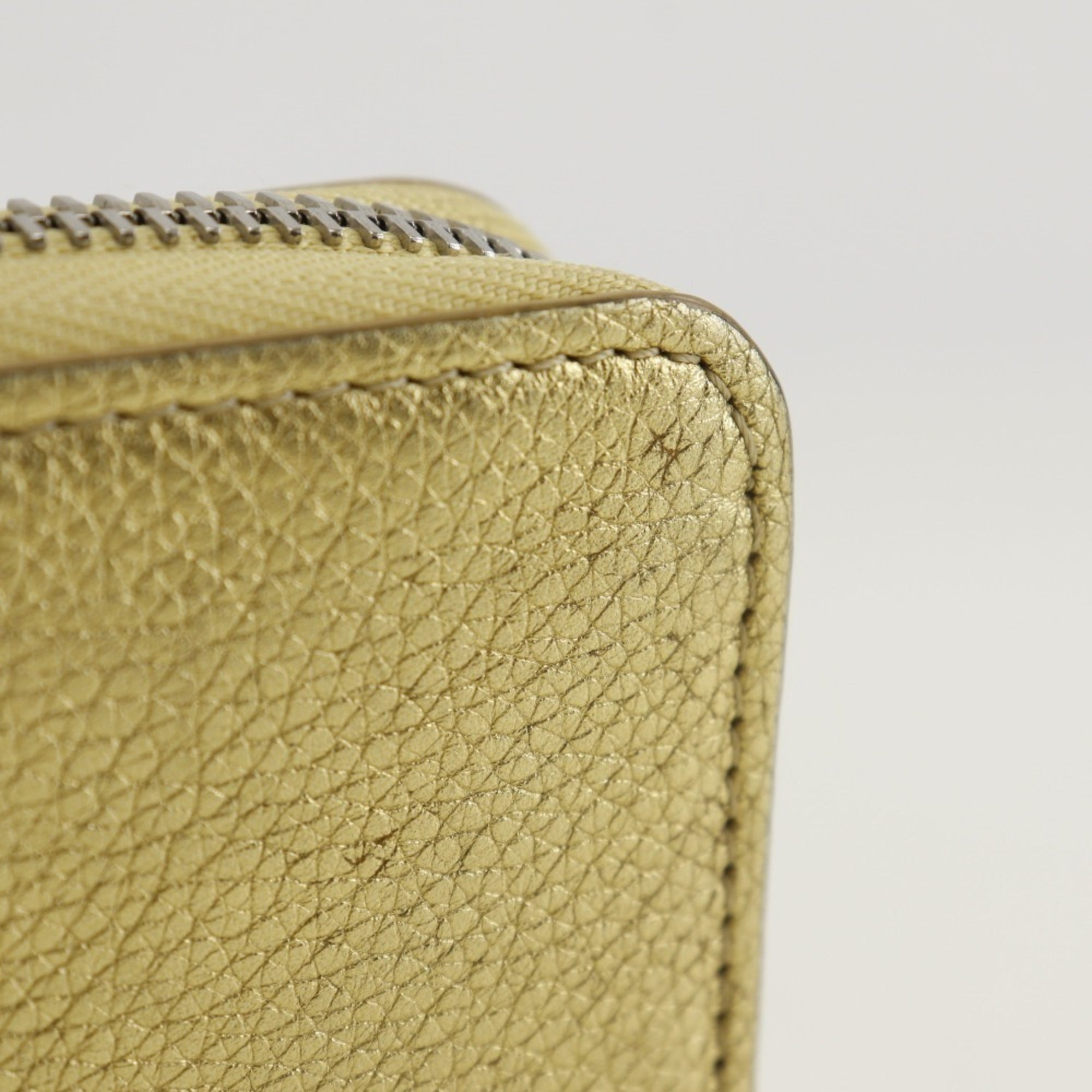 Louis Vuitton Gold Leather Long Wallet (Bi-Fold) (Pre-Owned)