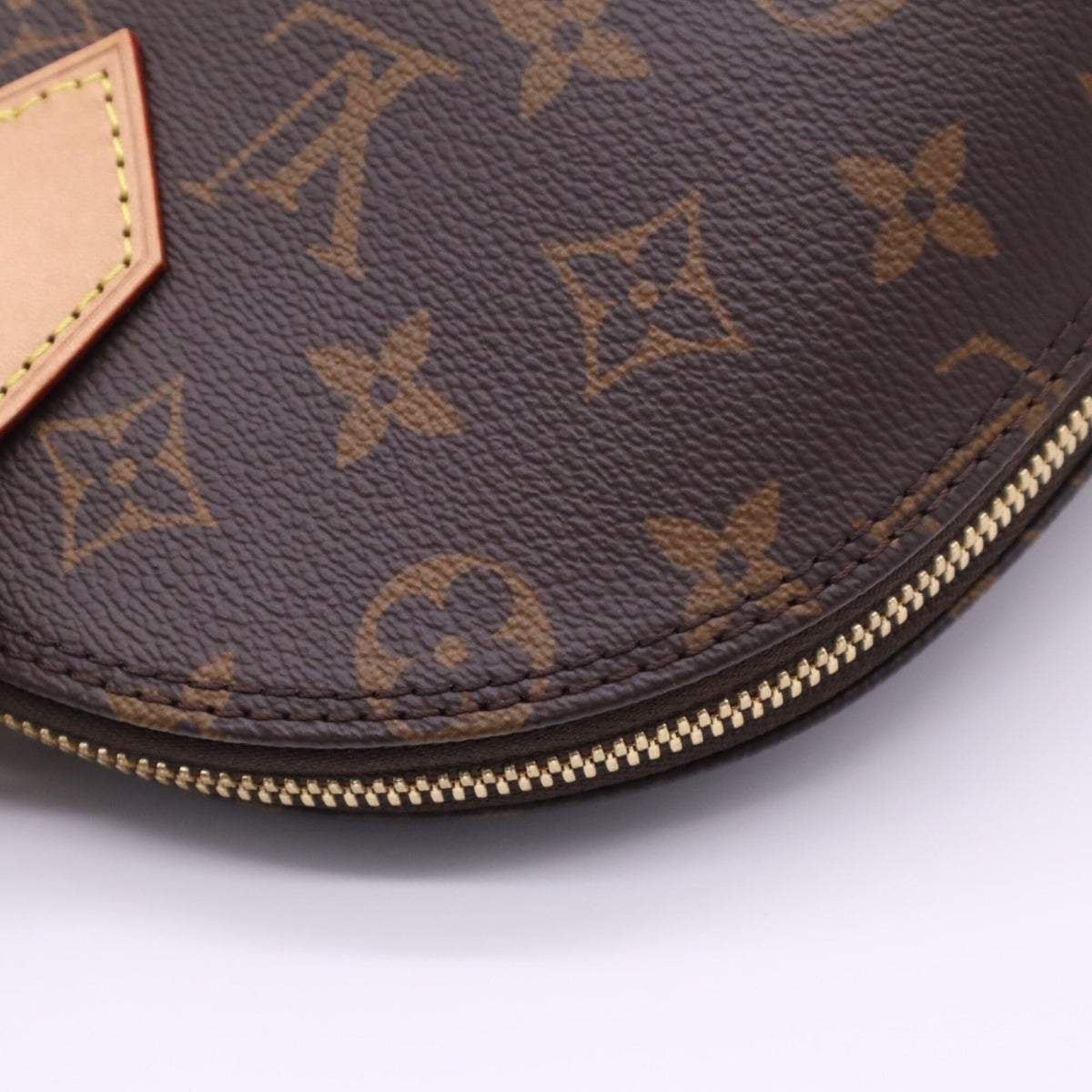Louis Vuitton Beige Brown Coated Canvas Leather Handbag (Pre-Owned)