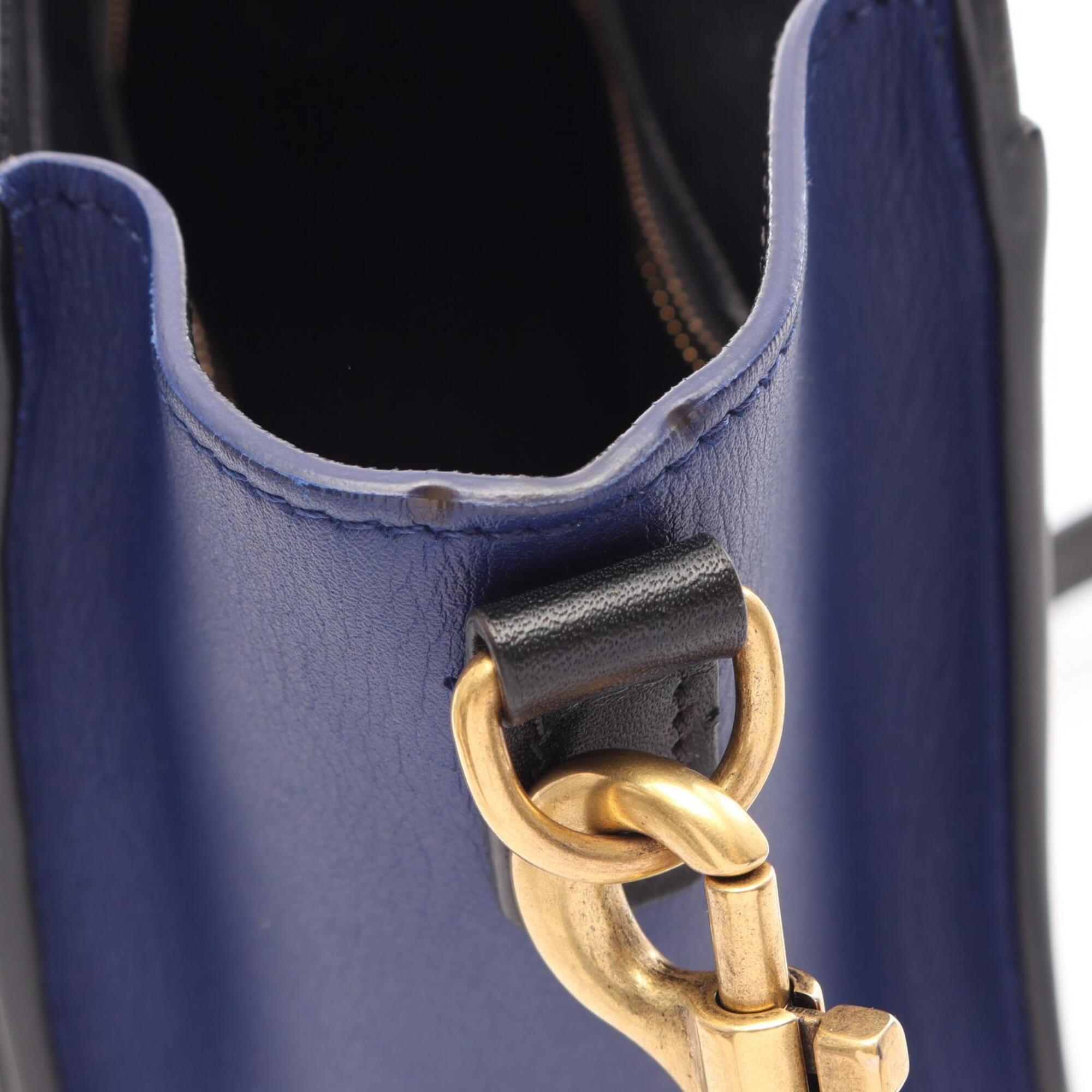 Celine Black Blue Green Leather Handbag (Pre-Owned)
