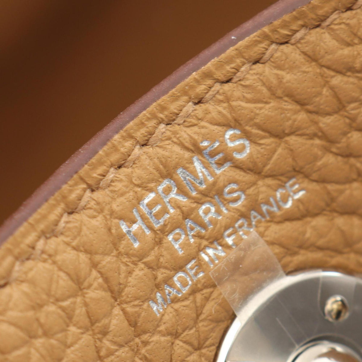 Hermes Beige Biscuit Taurillon Clemence Leather Leather Handbag Shoulder Bag (Pre-Owned)
