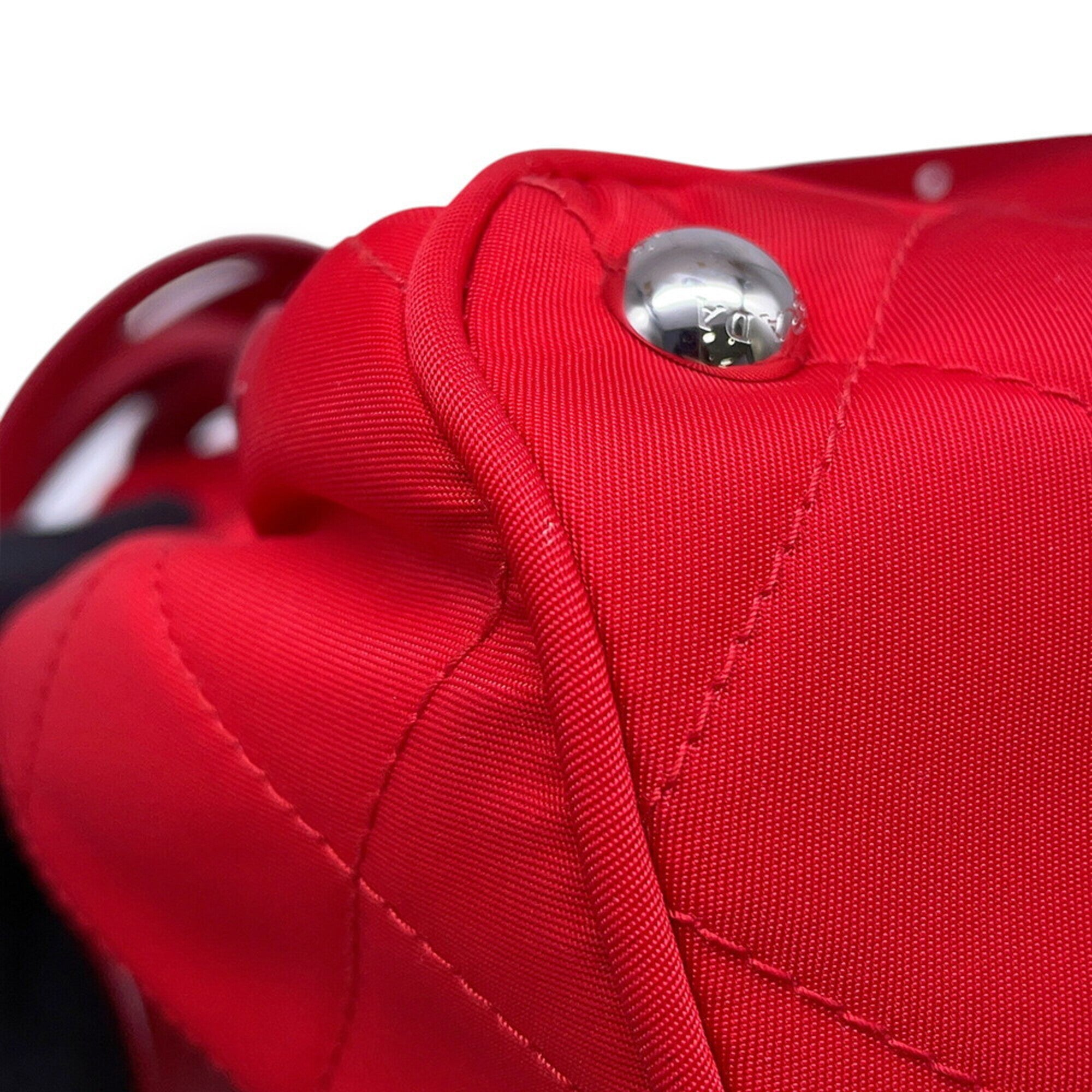 Prada Red Color Nylon Leather Backpack (Pre-Owned)