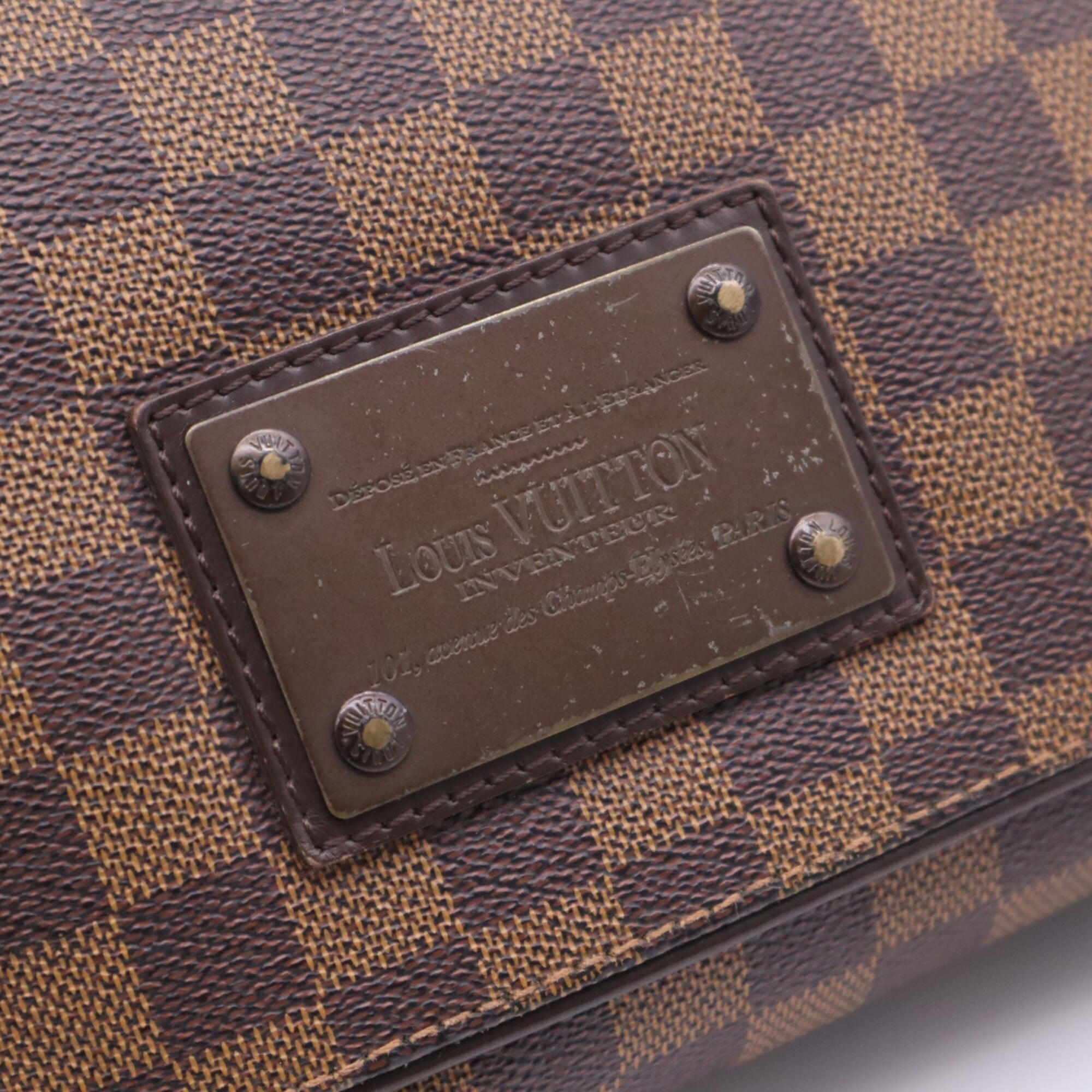 Louis Vuitton Beige Brown Coated Canvas Leather Shoulder Bag (Pre-Owned)