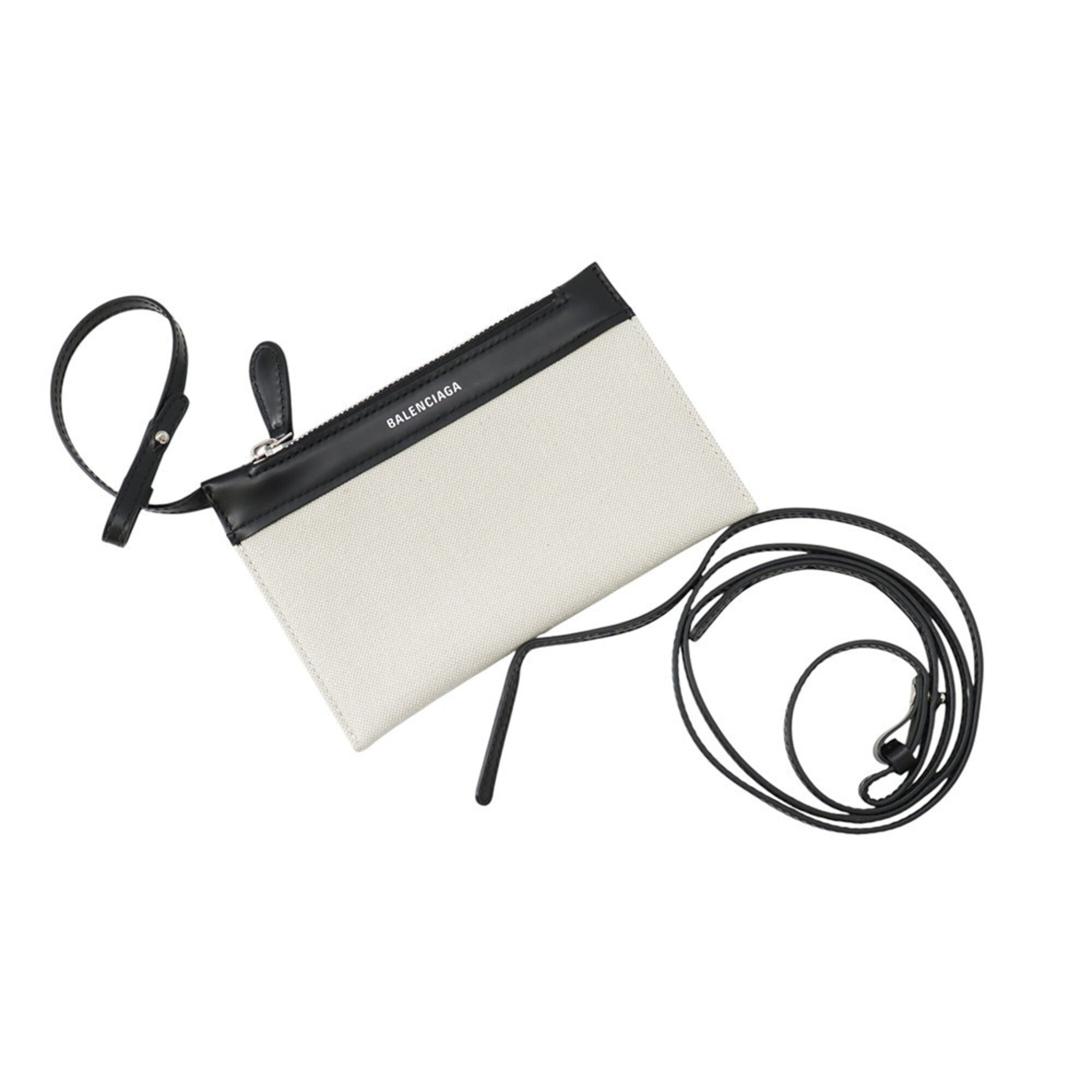 Balenciaga Black White Canvas Leather Handbag (Pre-Owned)
