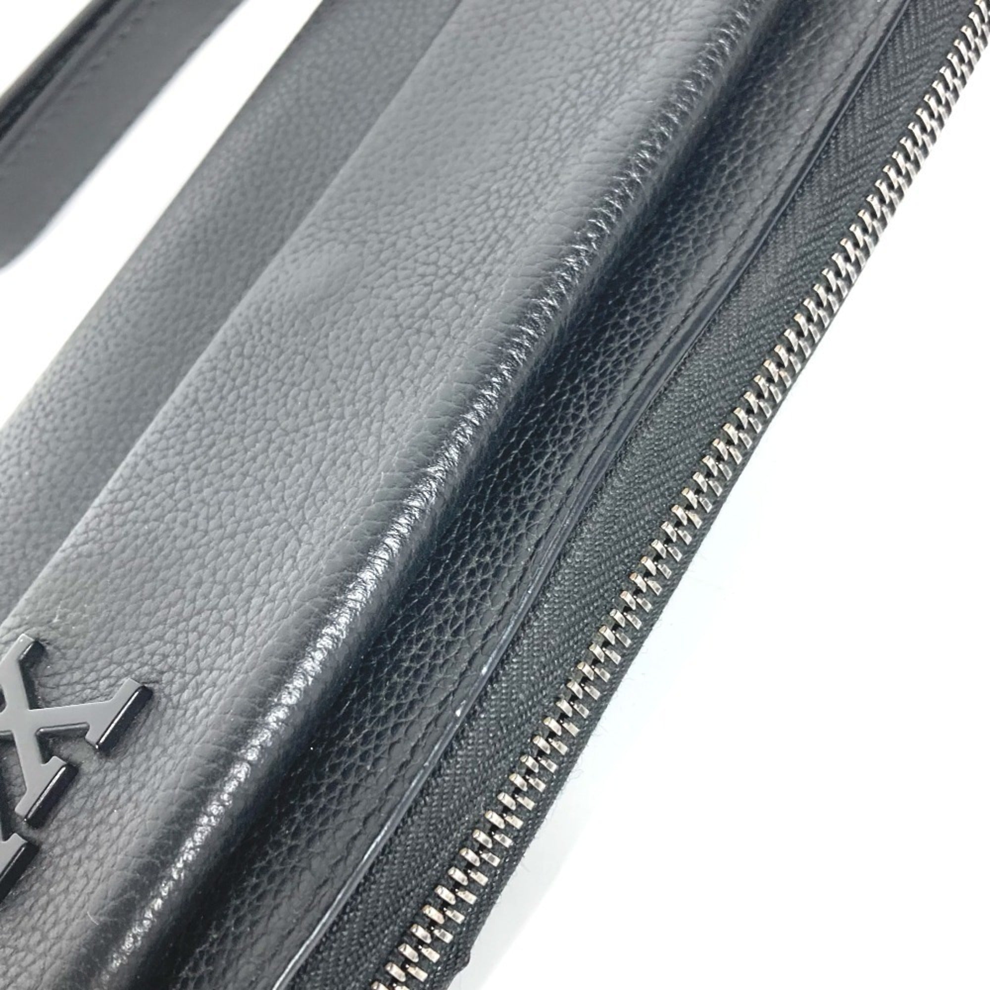 Louis Vuitton Black Noir Leather Long Bill Wallet (Bi-Fold) (Pre-Owned)