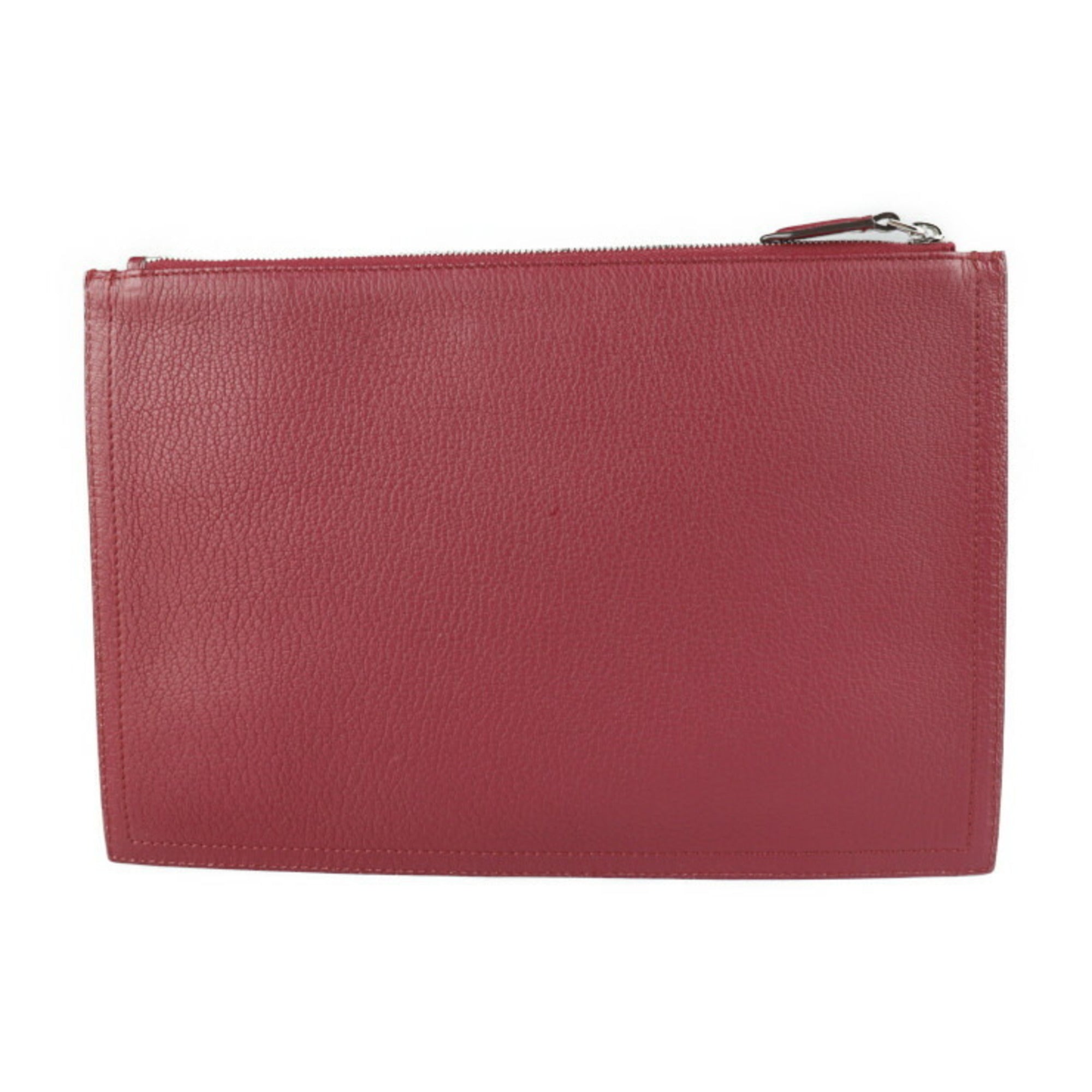 Givenchy Bordeaux Leather Clutch Bag Handbag Pouch (Pre-Owned)