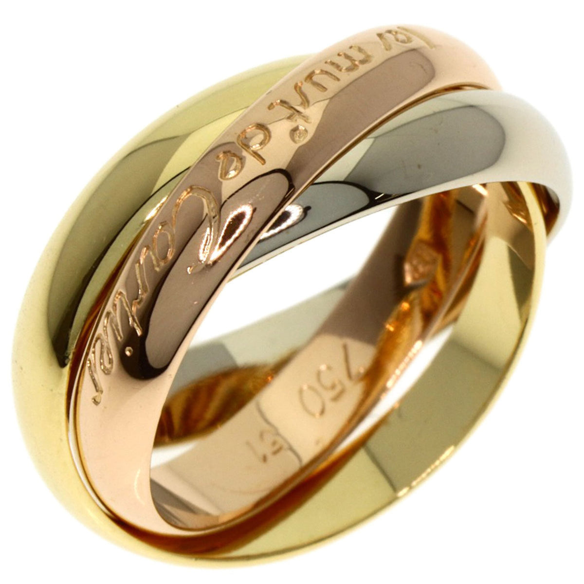 Cartier Trinity Pink White Yellow Band Ring (Pre-Owned)