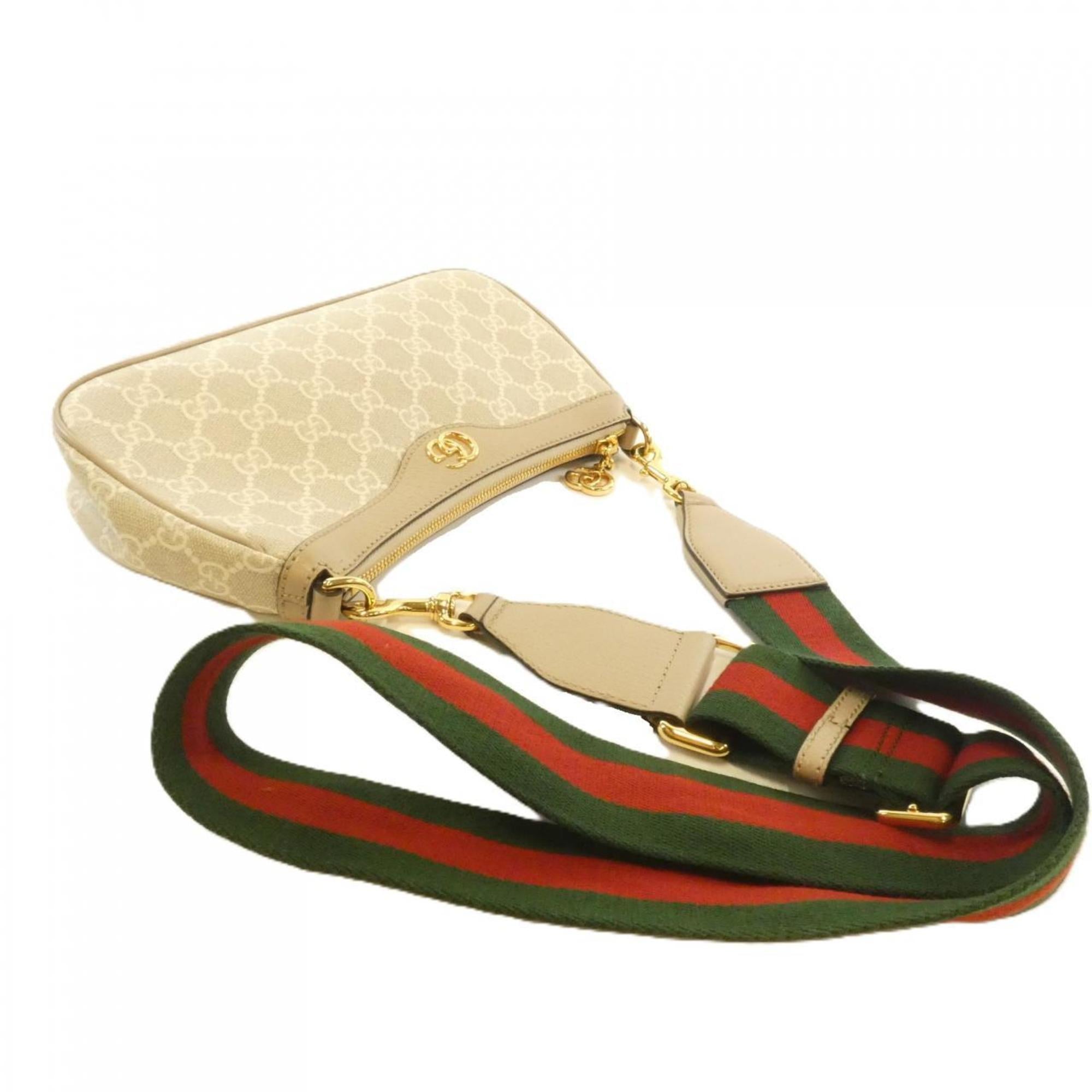 Gucci Beige White Gg Supreme Shoulder Bag (Pre-Owned)