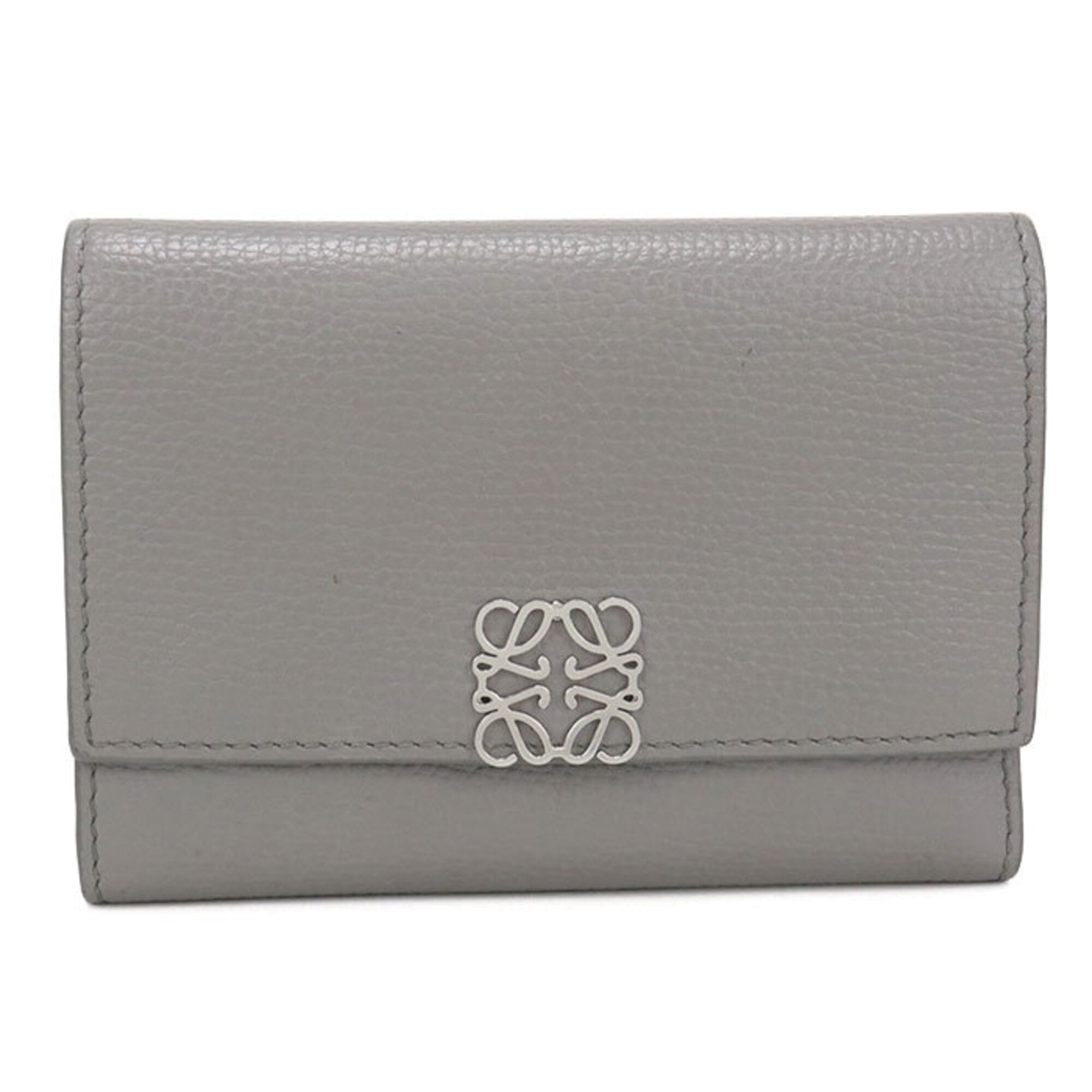 Loewe Gray Leather Wallet (Tri-Fold) (Pre-Owned)