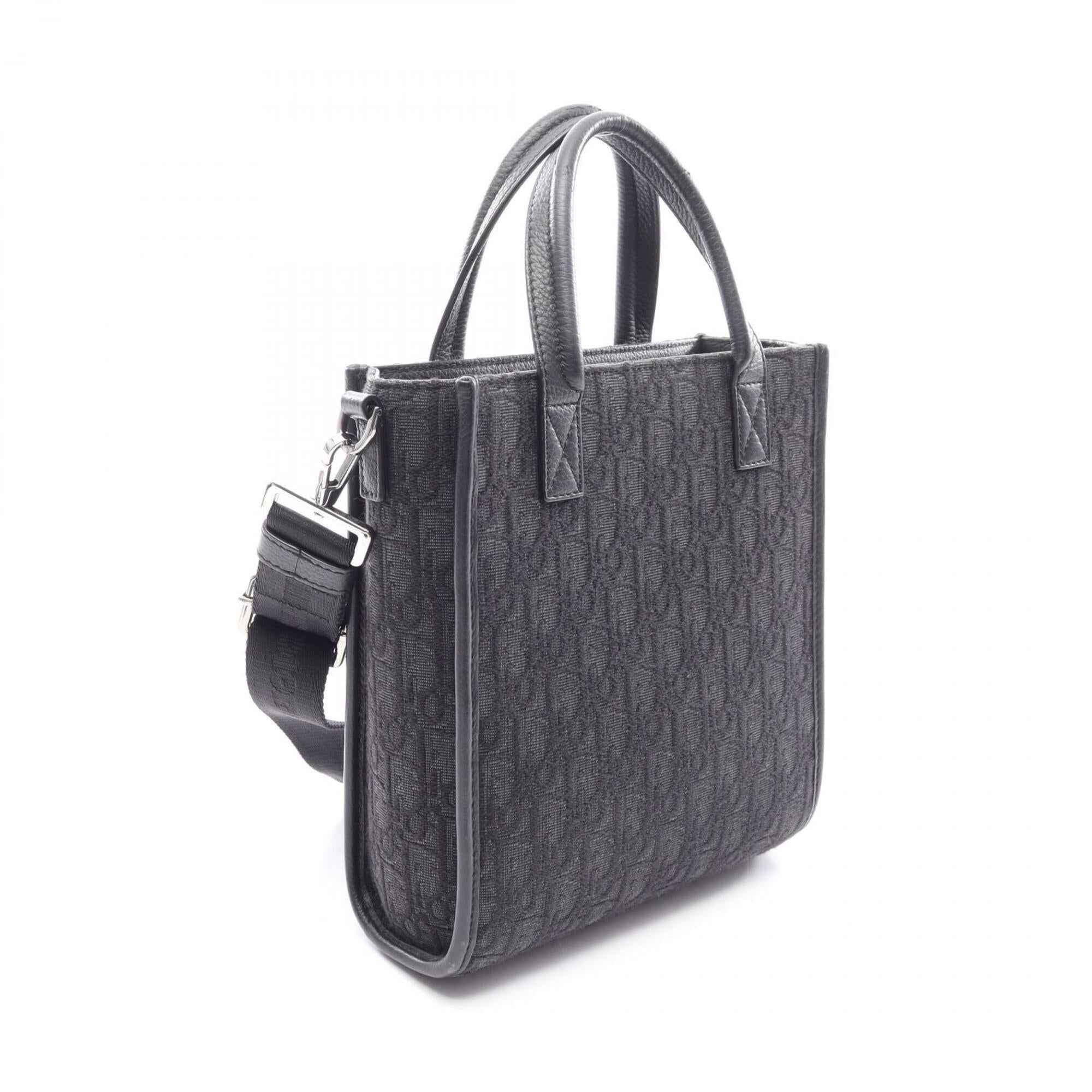 Christian Dior Black Canvas Leather Handbag (Pre-Owned)