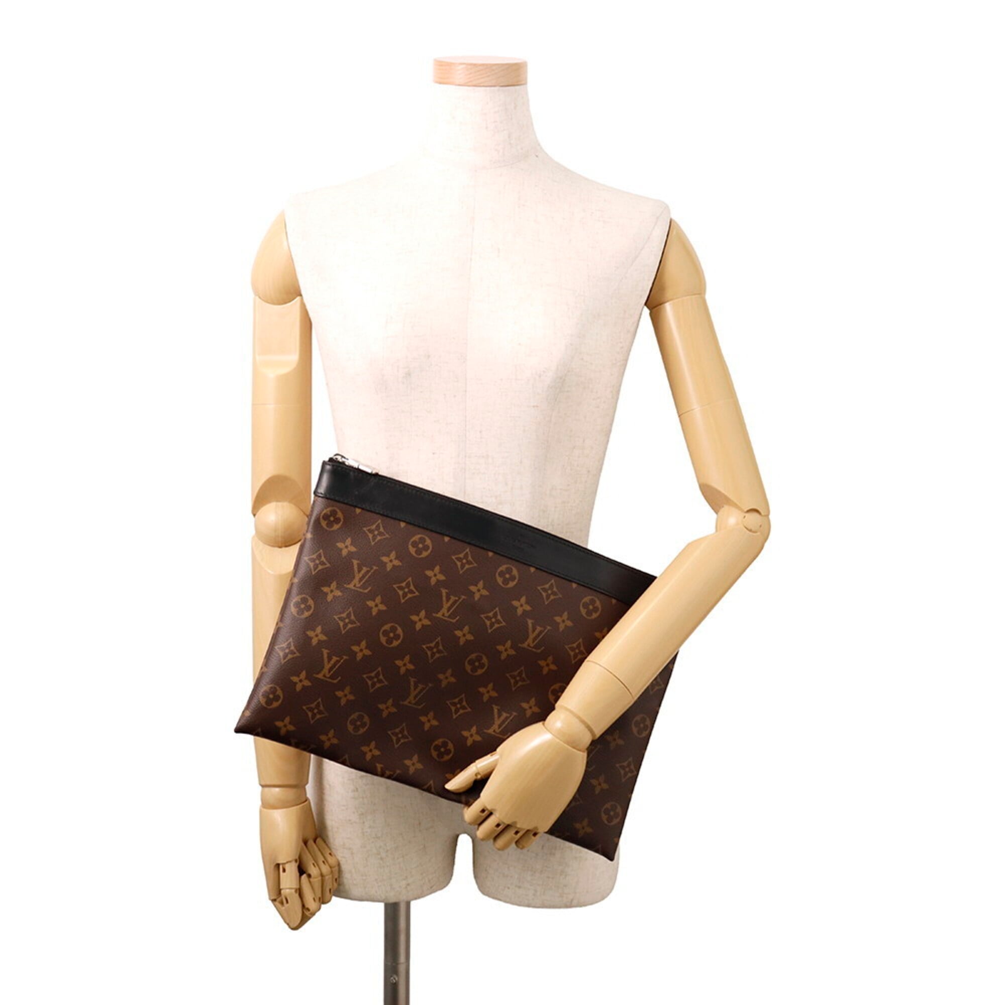 Louis Vuitton Monogram Macassar Black Noir Clutch Bag Handbag (Pre-Owned)
