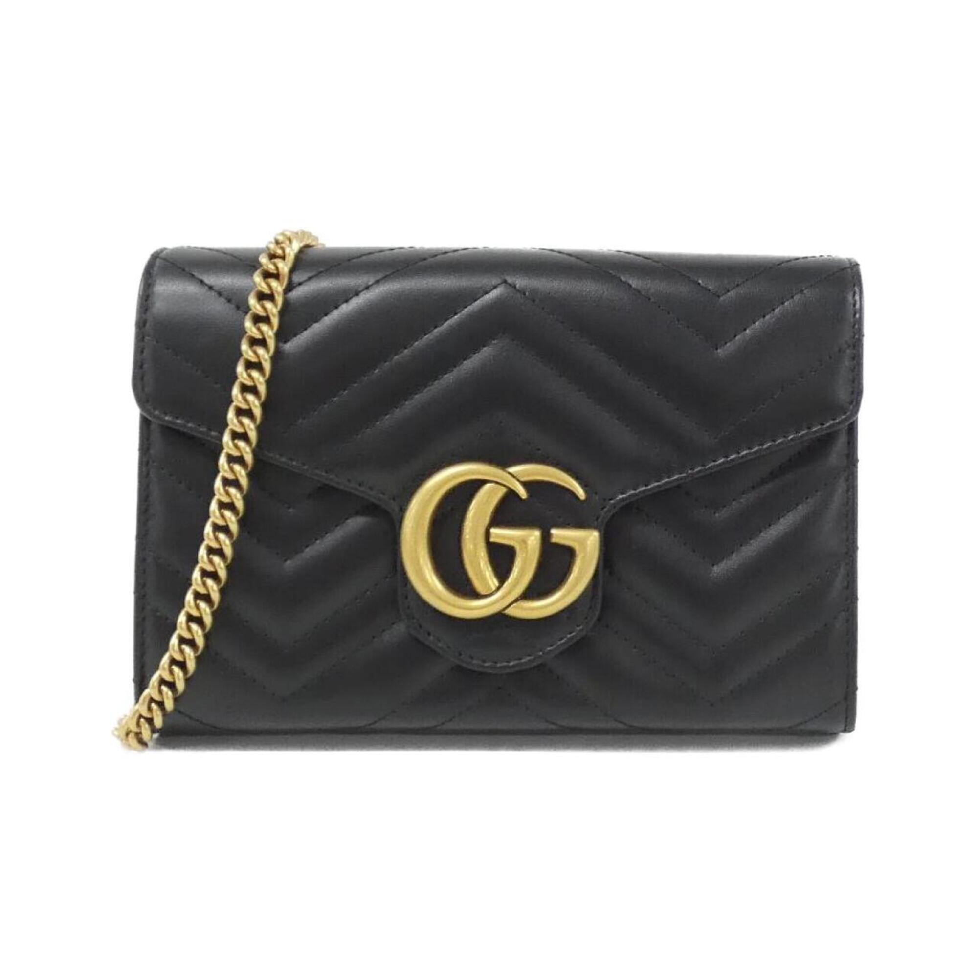 Gucci Gg Marmont Black Quilting Shoulder Bag (Pre-Owned)