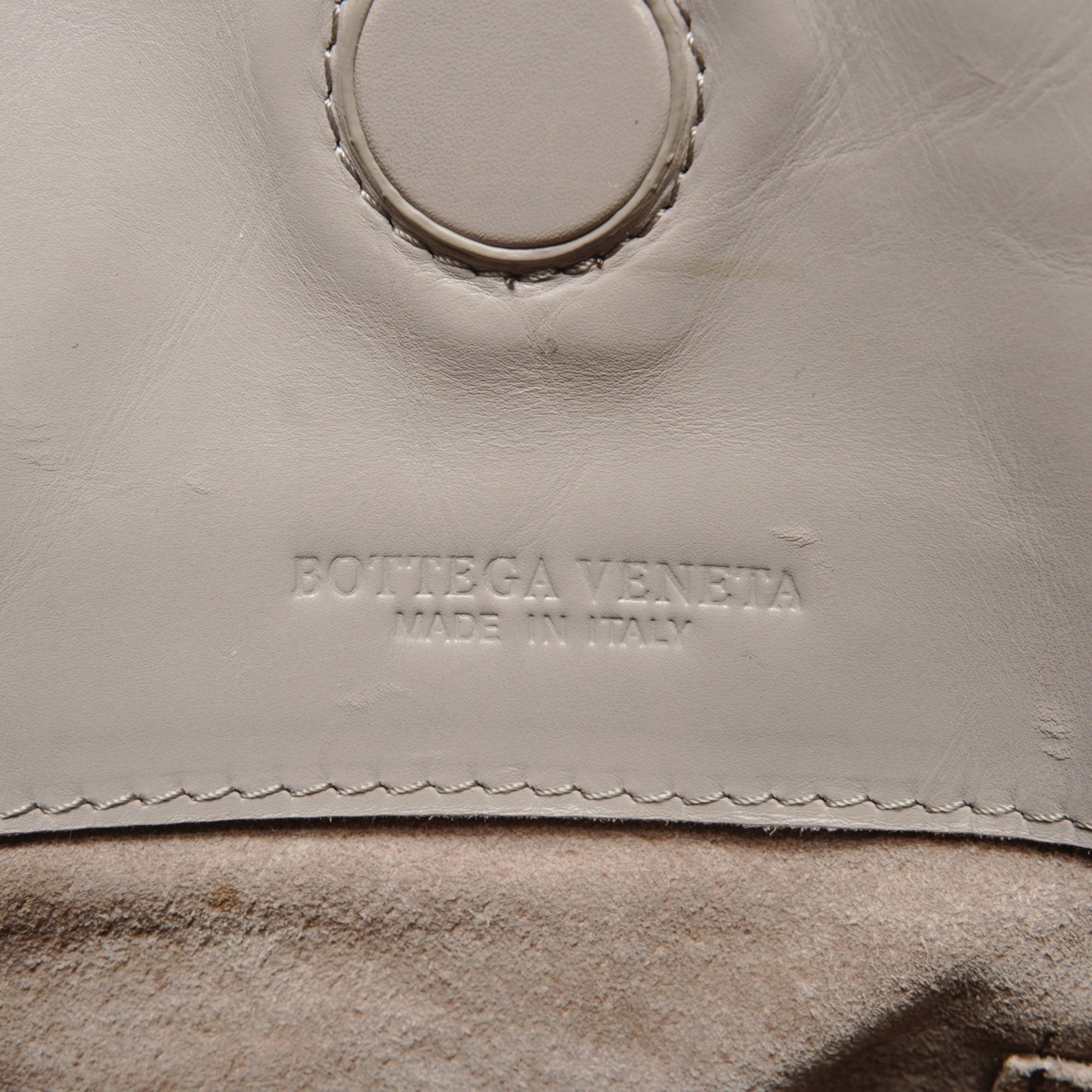Bottega Veneta Intrecciato Gray Shoulder Bag (Pre-Owned)