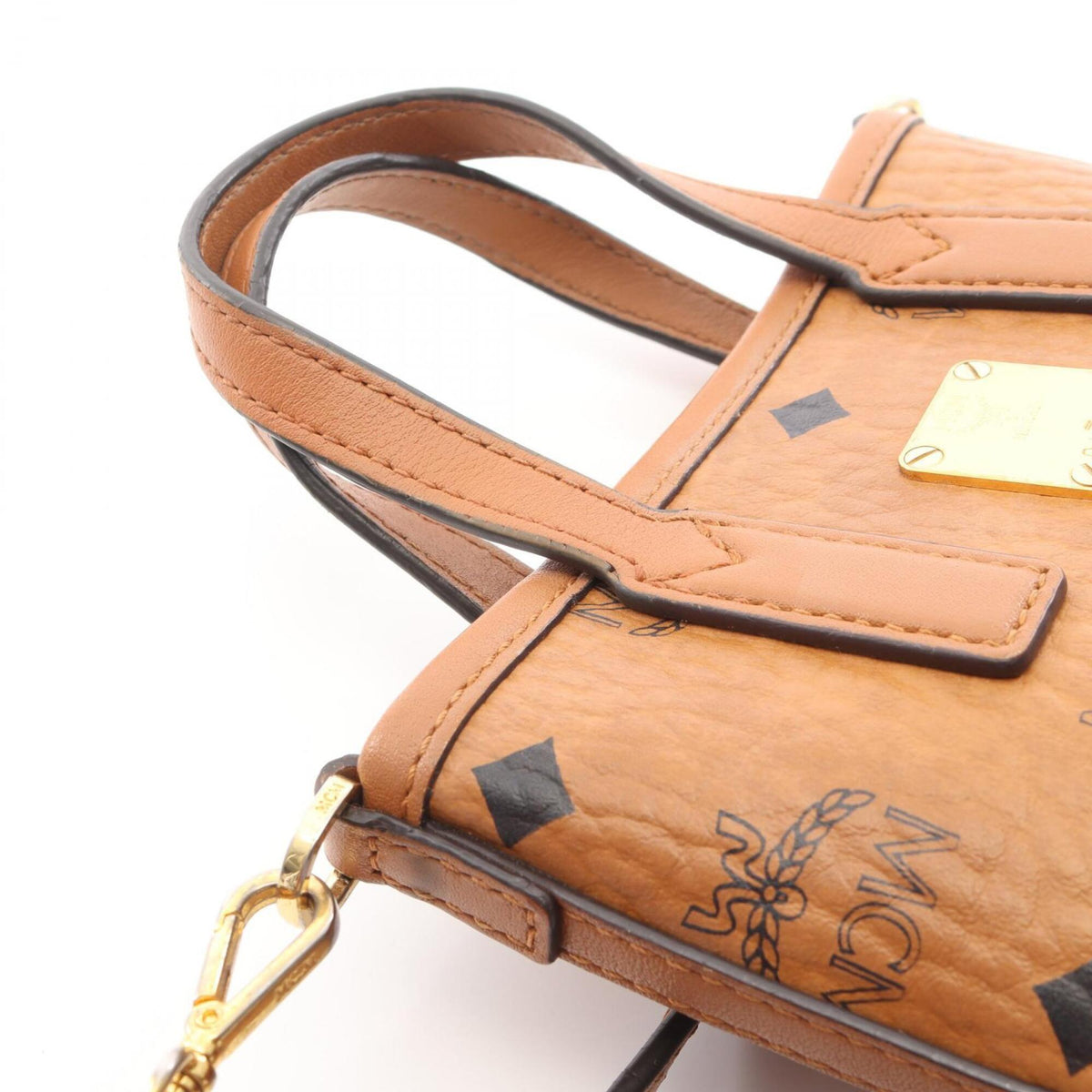 Mcm Brown Coated Canvas Leather Handbag (Pre-Owned)