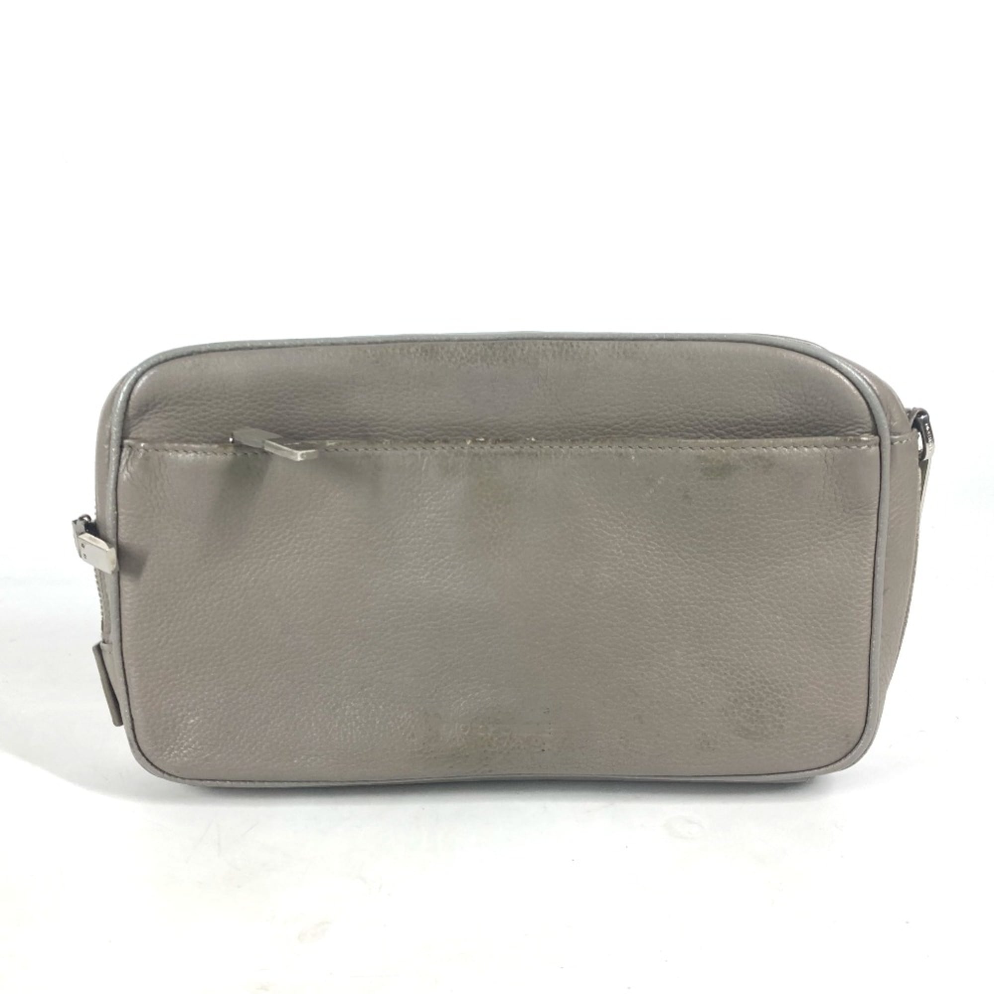 Christian Dior Gray Leather Clutch Bag (Pre-Owned)