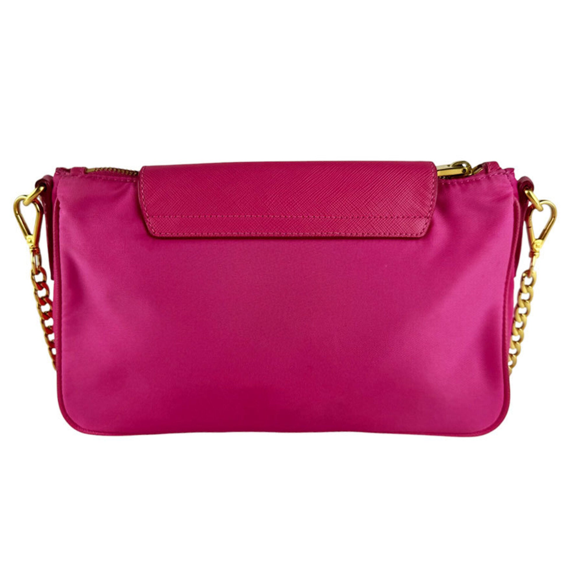 Prada Pink Nylon Leather Shoulder Bag (Pre-Owned)