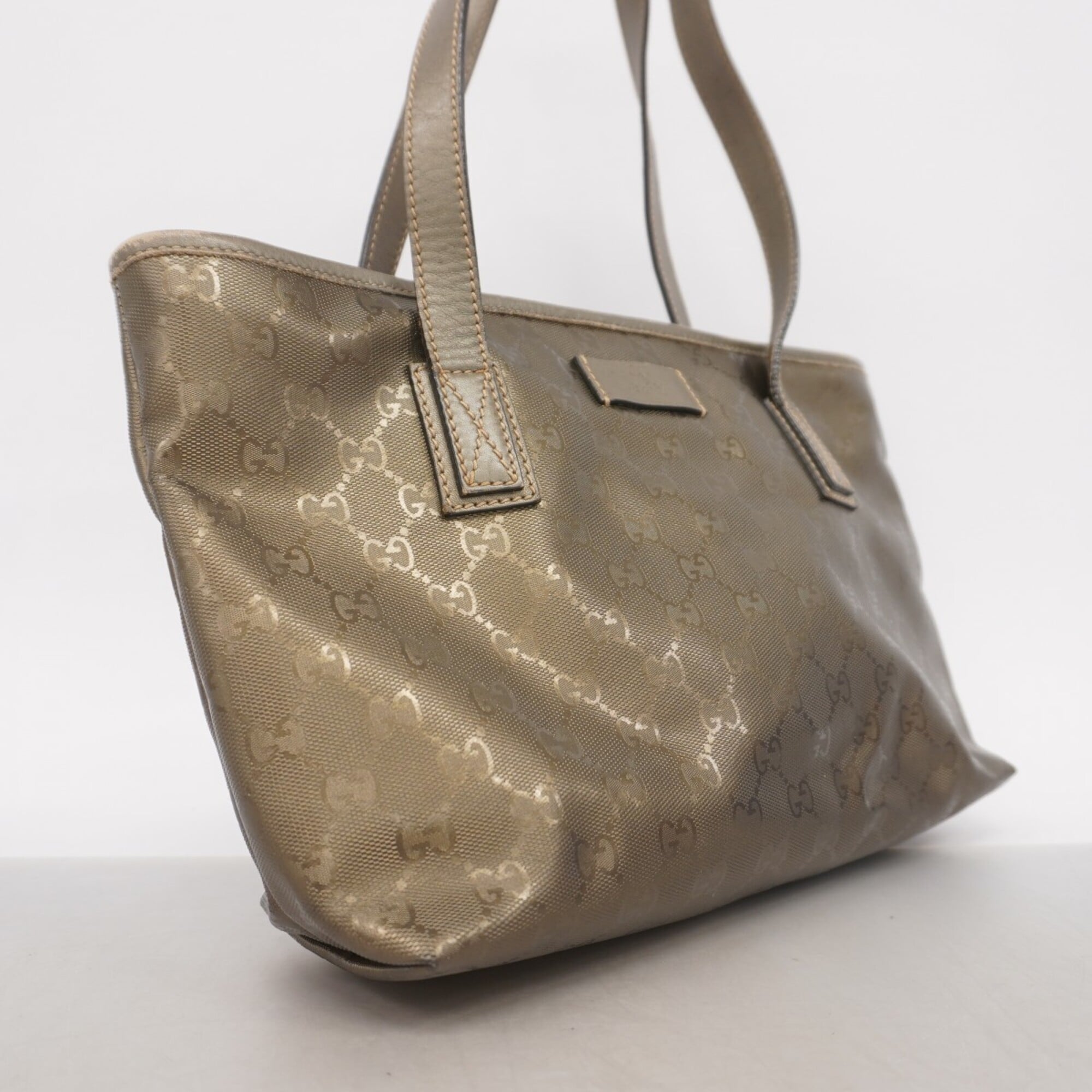 Gucci Gray Leather Tote Bag (Pre-Owned)