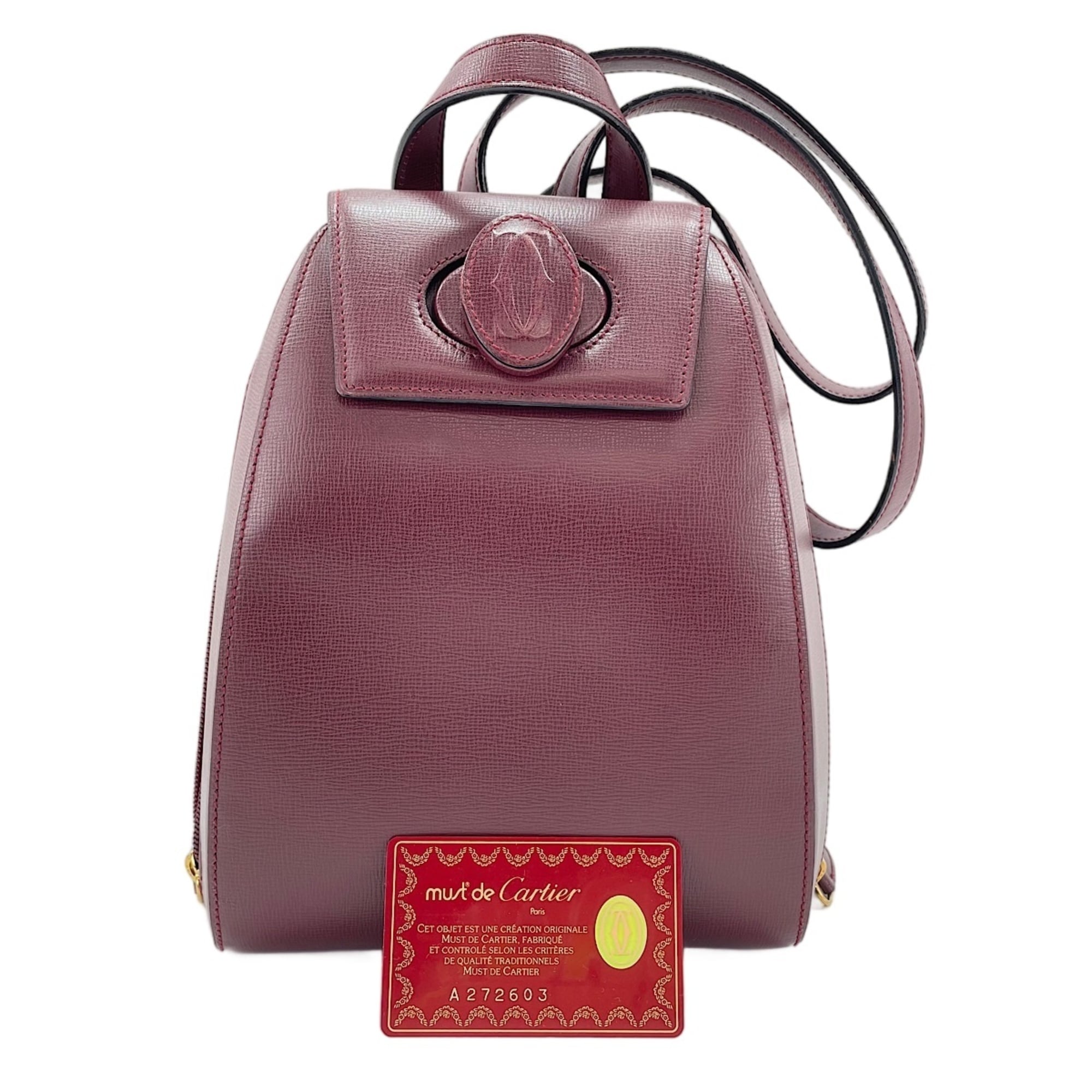Cartier Must Wine Red Backpack (Pre-Owned)