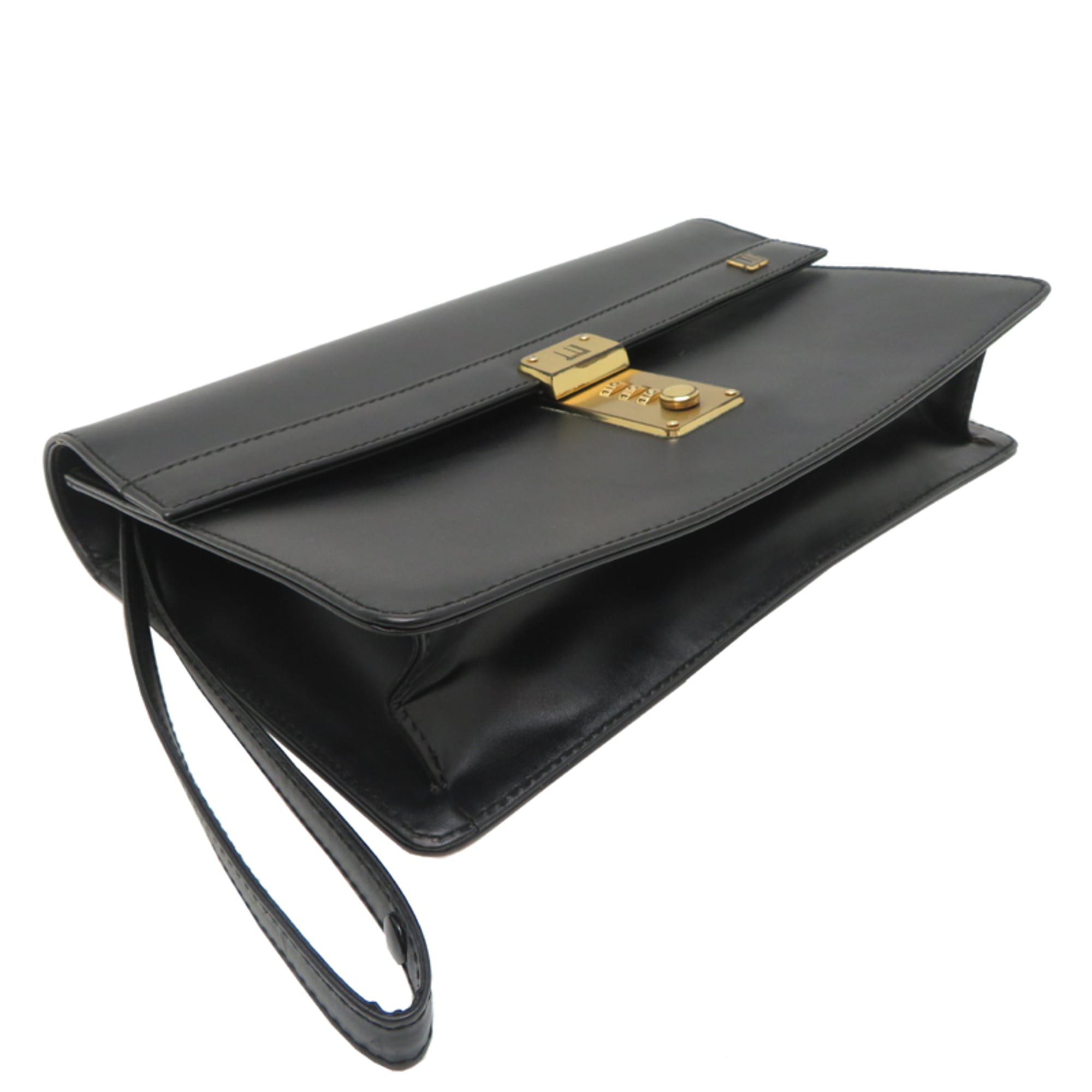Dunhill Black Leather Clutch Bag (Pre-Owned)