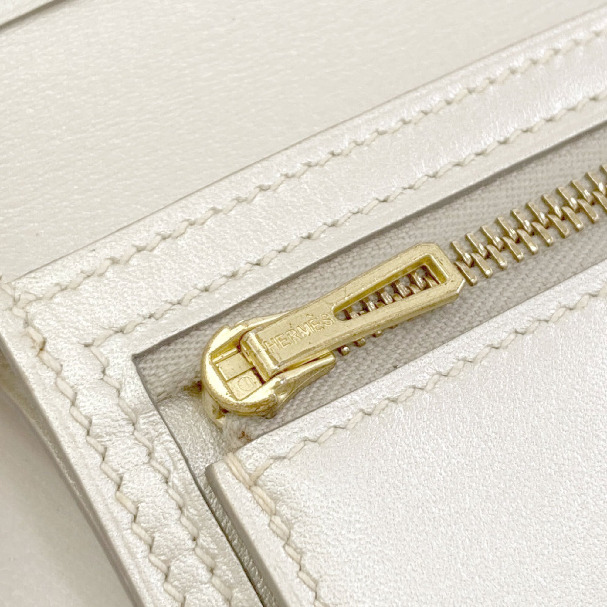 Hermes Silver Box Calf Leather Wallet (Bi-Fold) (Pre-Owned)