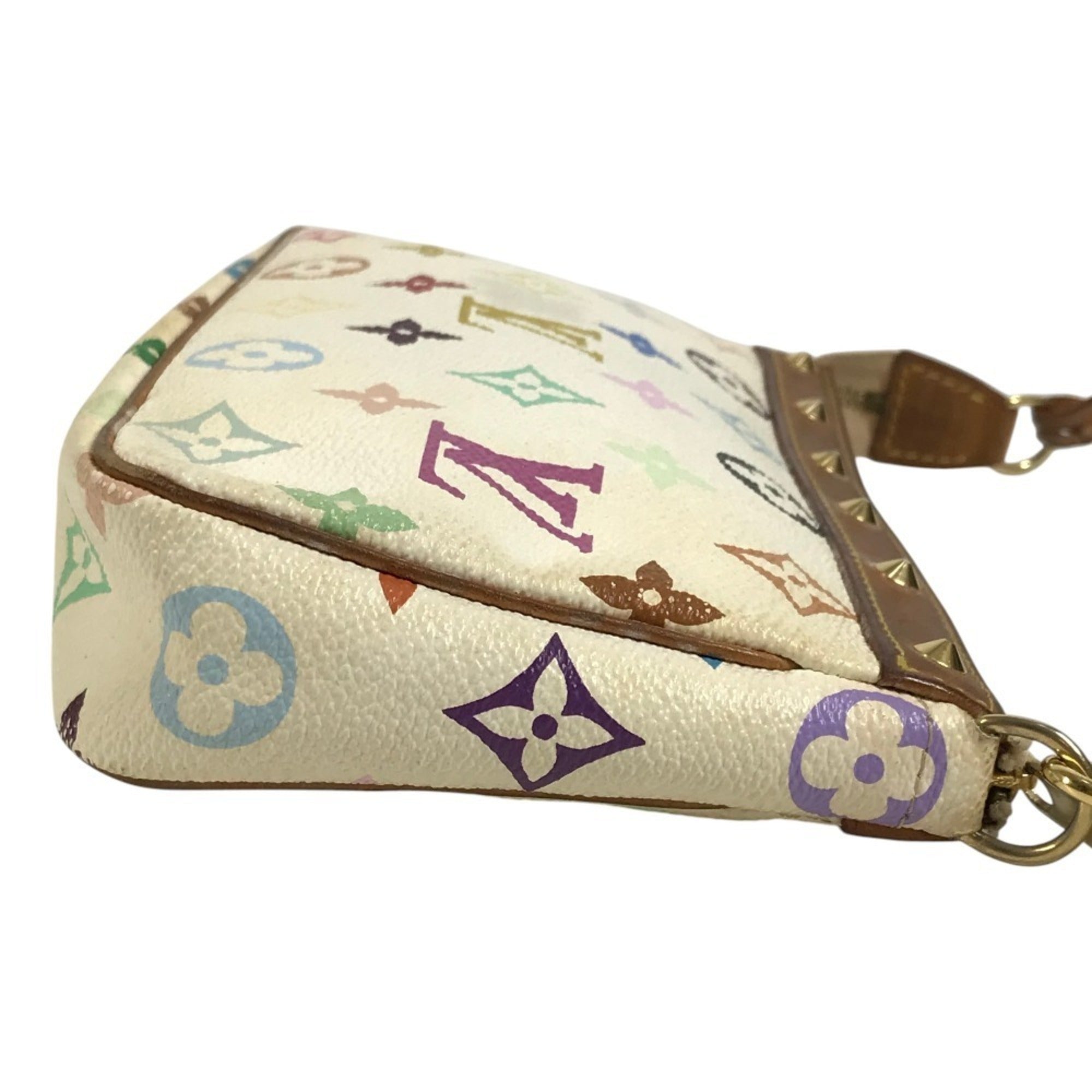 Louis Vuitton Blanc White Monogram Multicolore Handbag Pouch Shoulder Bag (Pre-Owned)