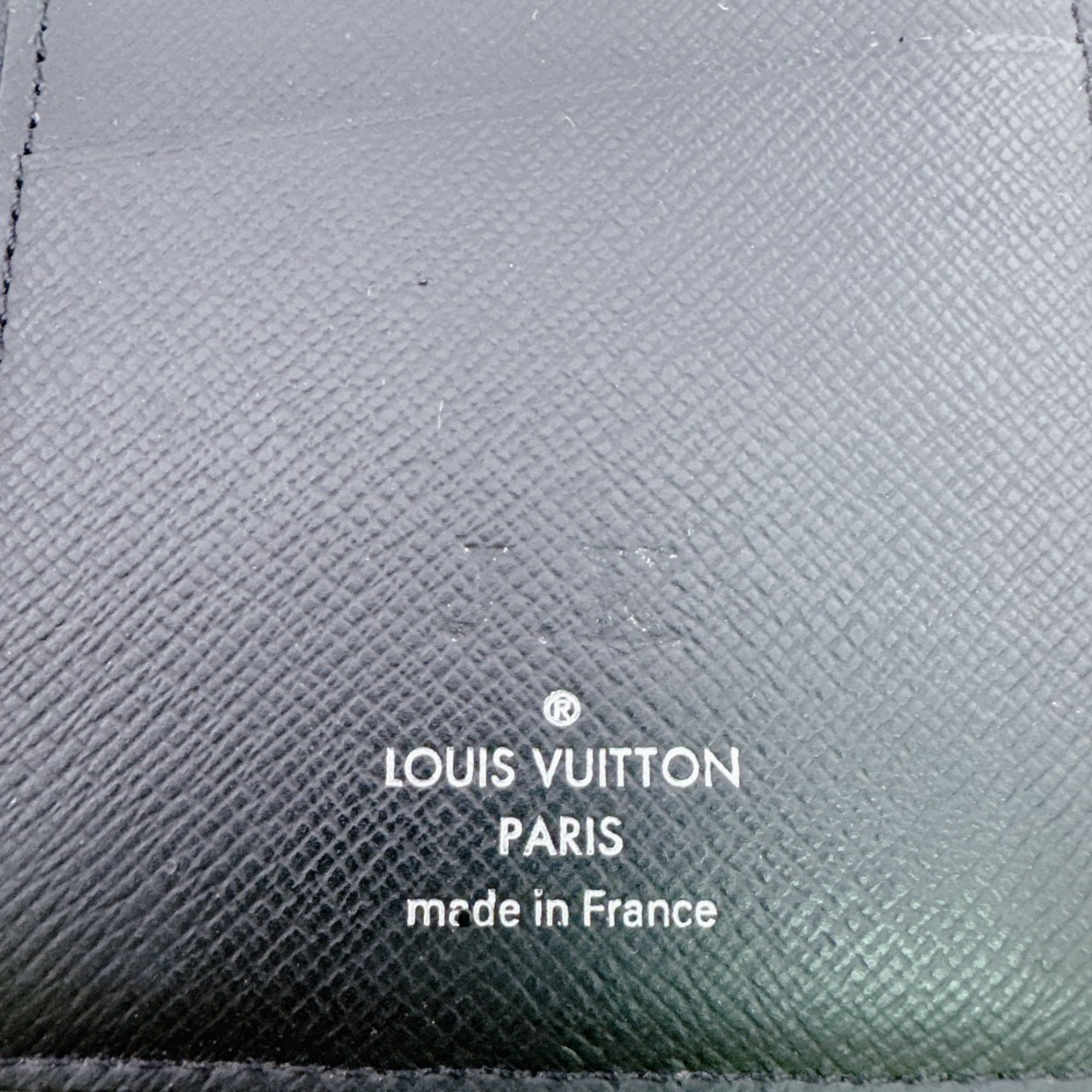 Louis Vuitton Monogram Eclipse Black Leather Long Wallet (Bi-Fold) (Pre-Owned)
