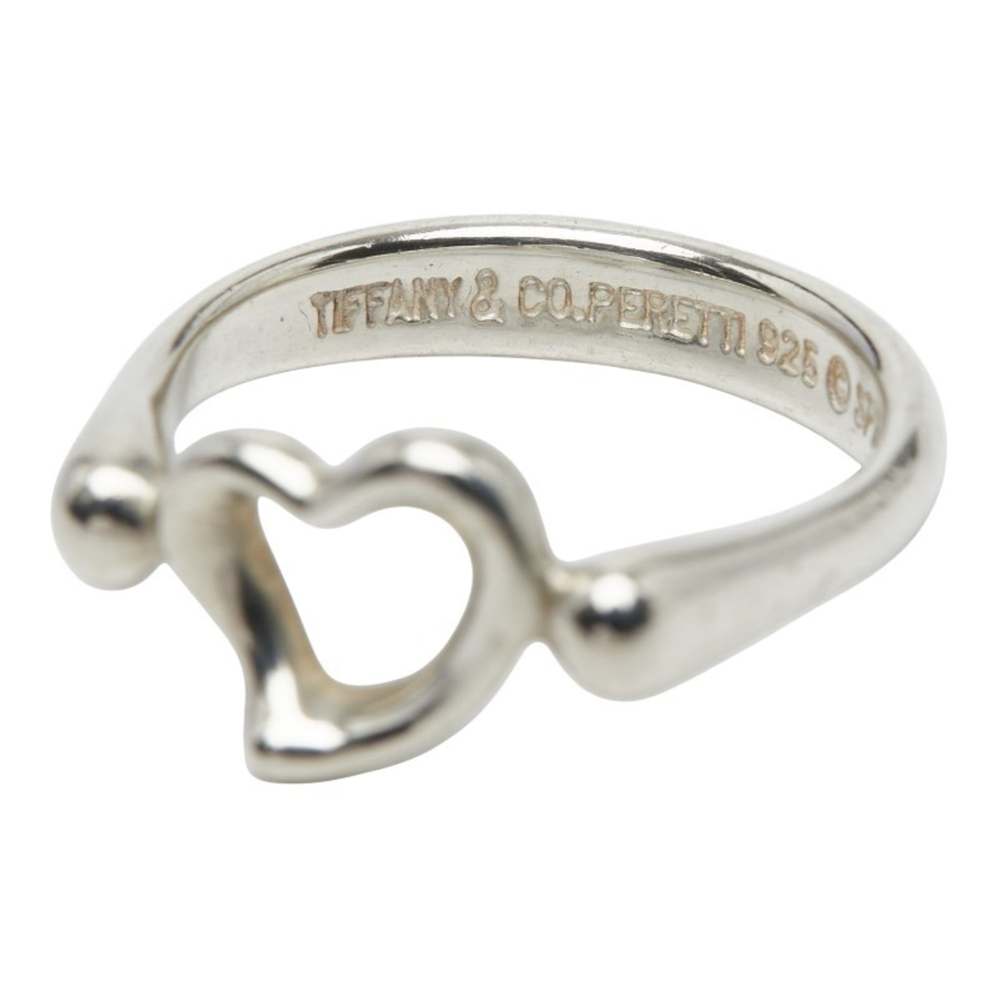 Tiffany Open Heart Silver Silver 925 Band Ring (Pre-Owned)