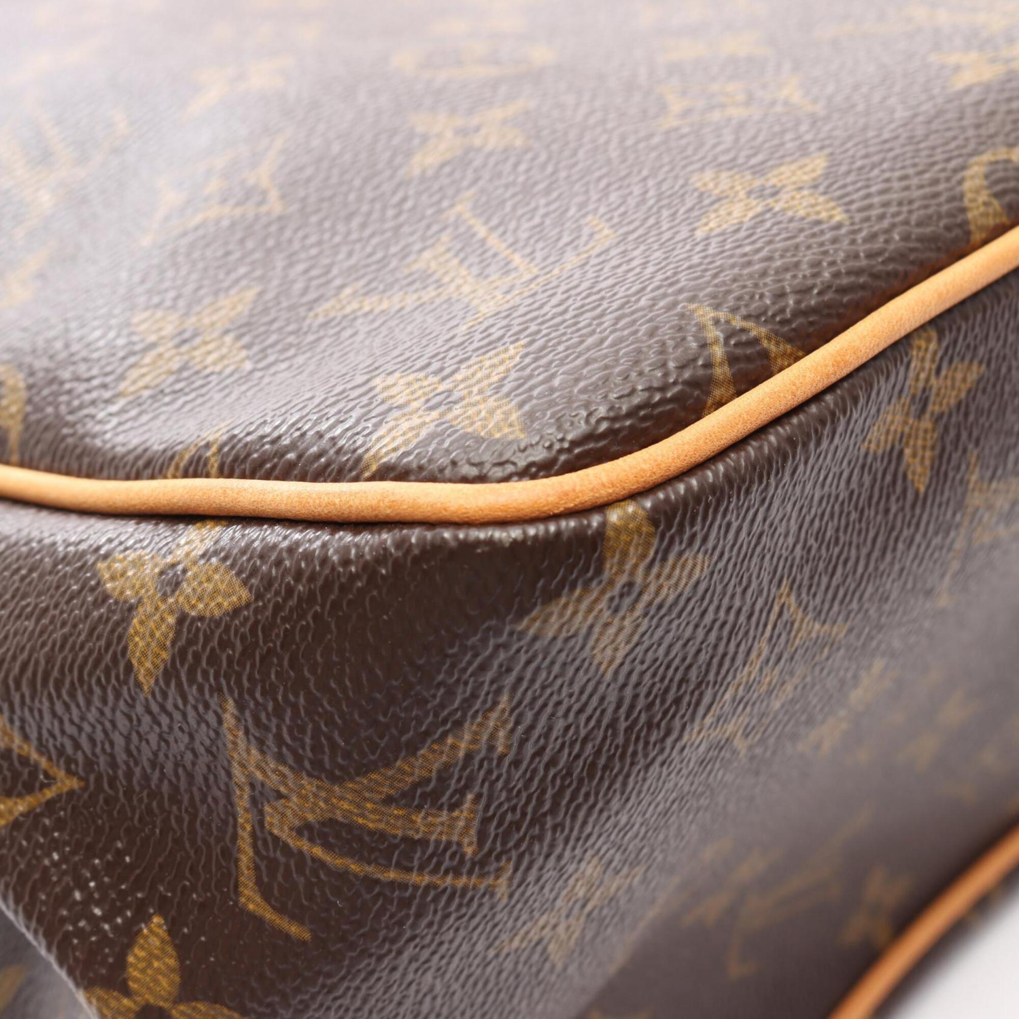 Louis Vuitton Brown Monogram Coated Canvas Leather Handbag Tote Bag (Pre-Owned)