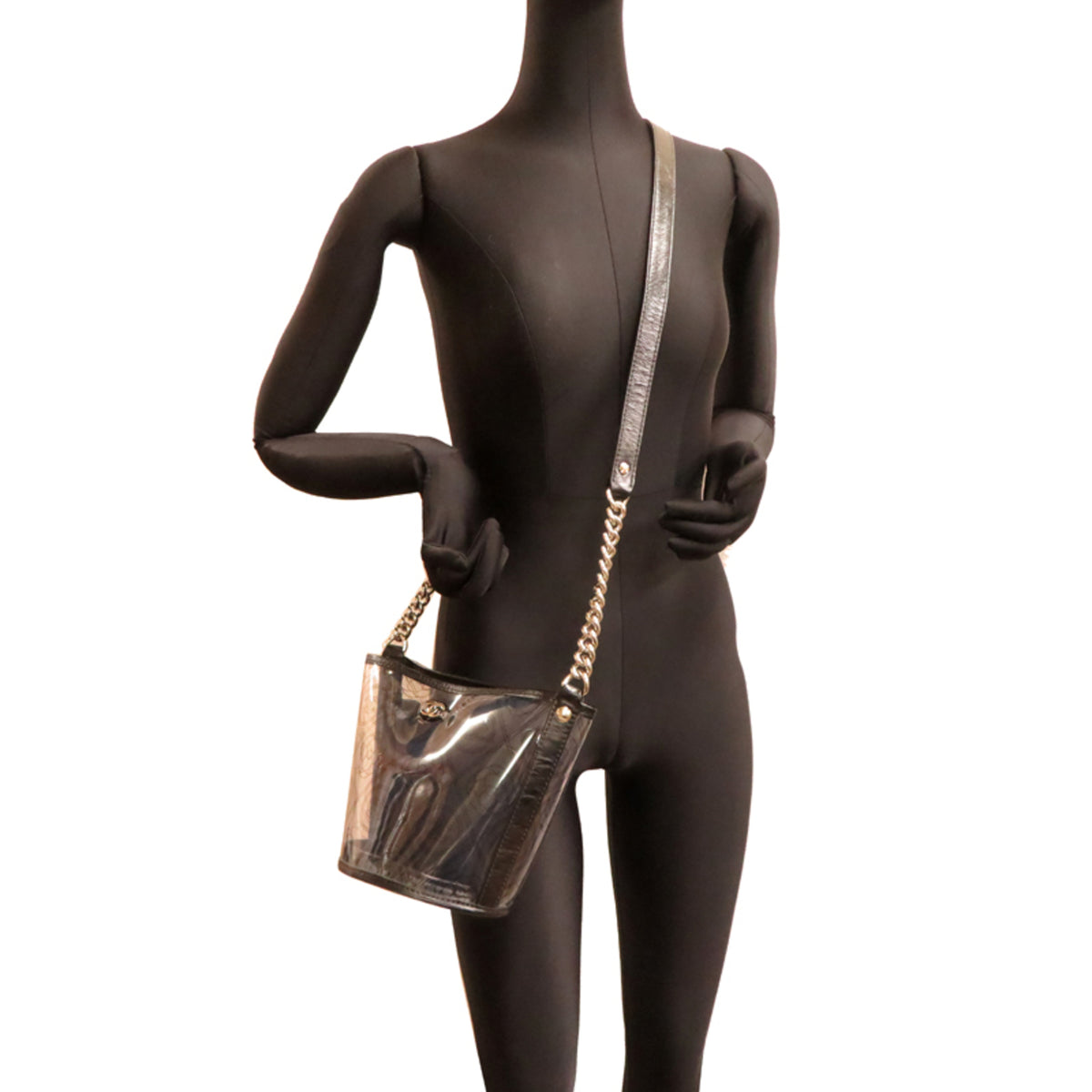 Chanel Black Vinyl Shoulder Bag (Pre-Owned)