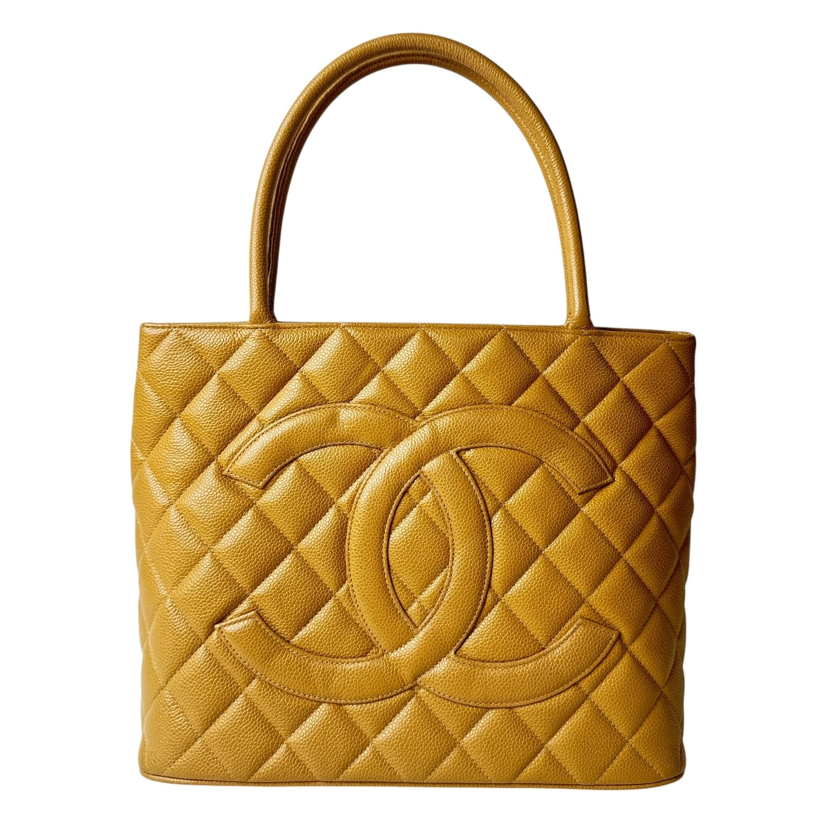 Chanel Beige Grained Calfskin Tote Bag (Pre-Owned)