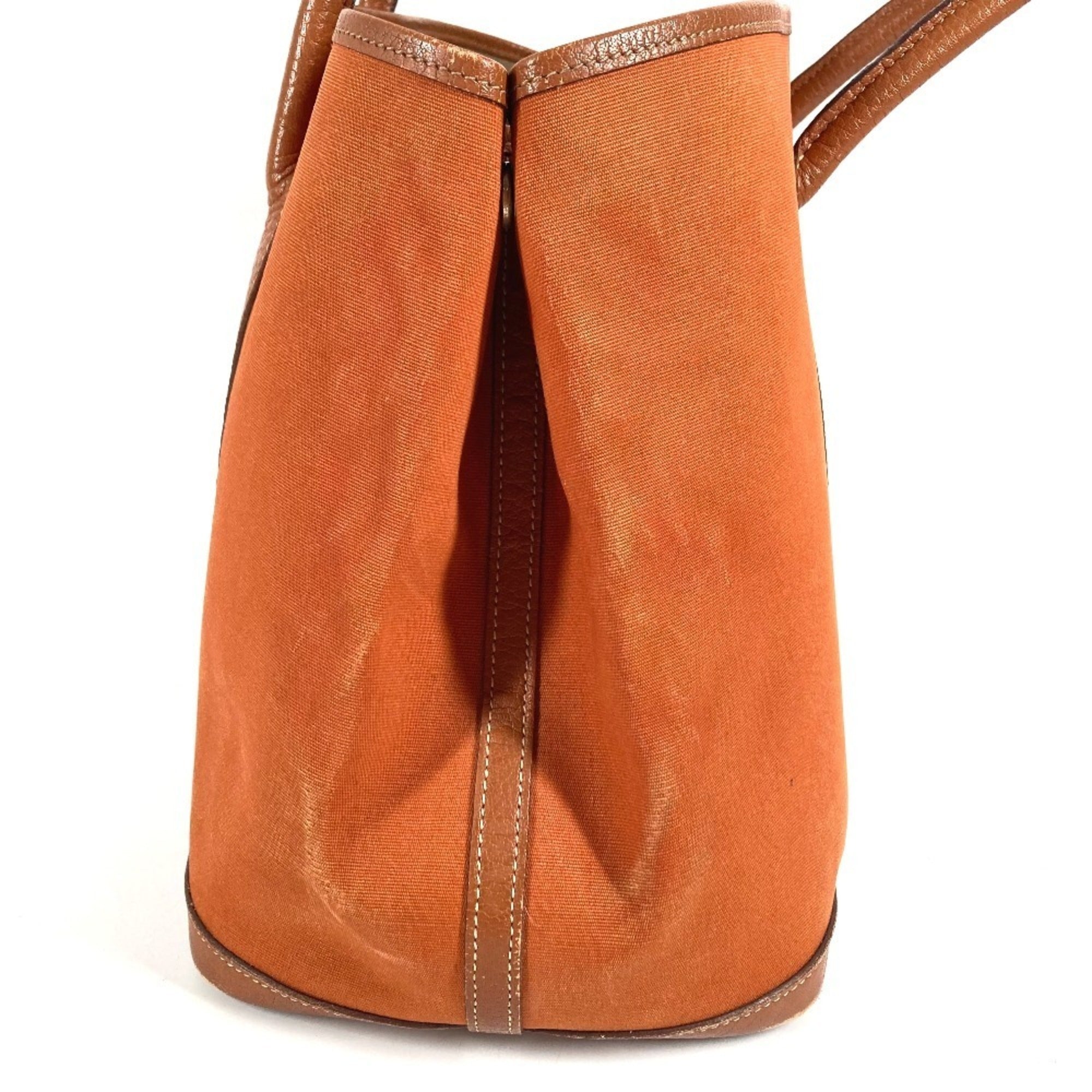 Hermes Orange Canvas Leather Handbag Shoulder Bag Tote Bag (Pre-Owned)