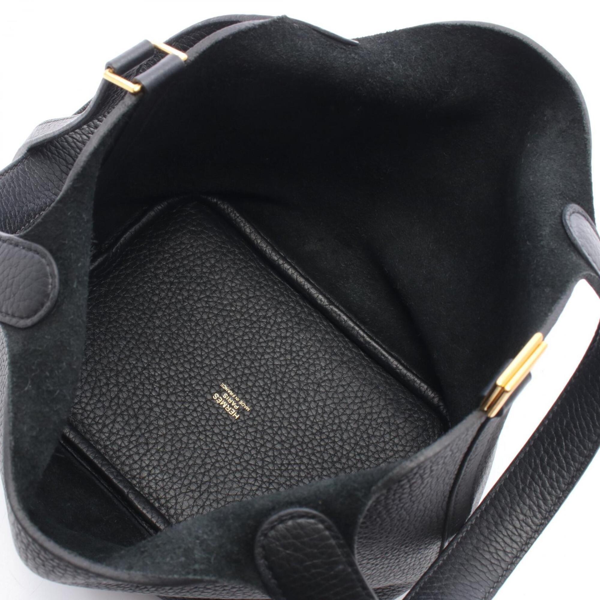Hermes Black Taurillon Clemence Leather Handbag (Pre-Owned)