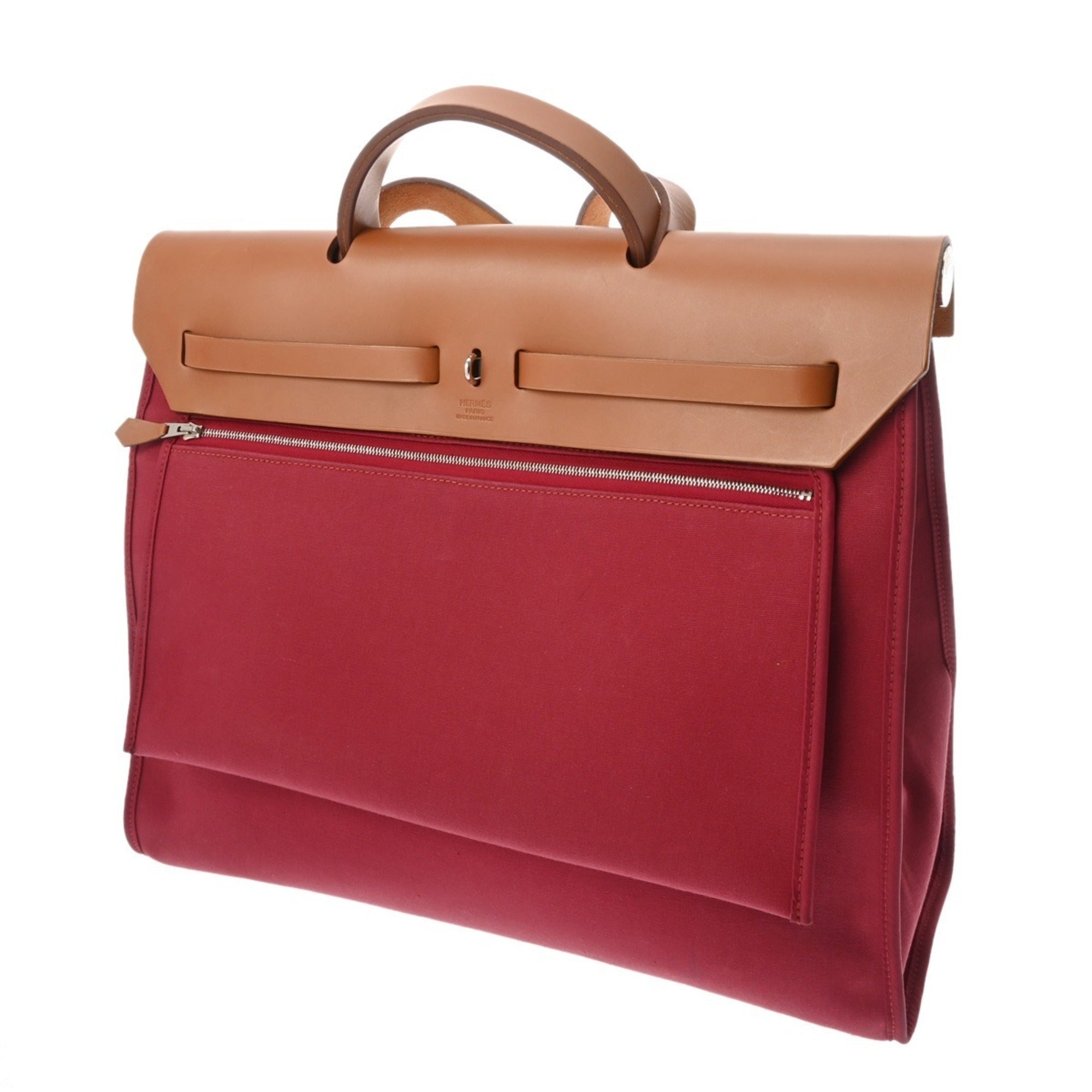 Hermes Bordeaux Toile Officier Handbag Pouch (Pre-Owned)