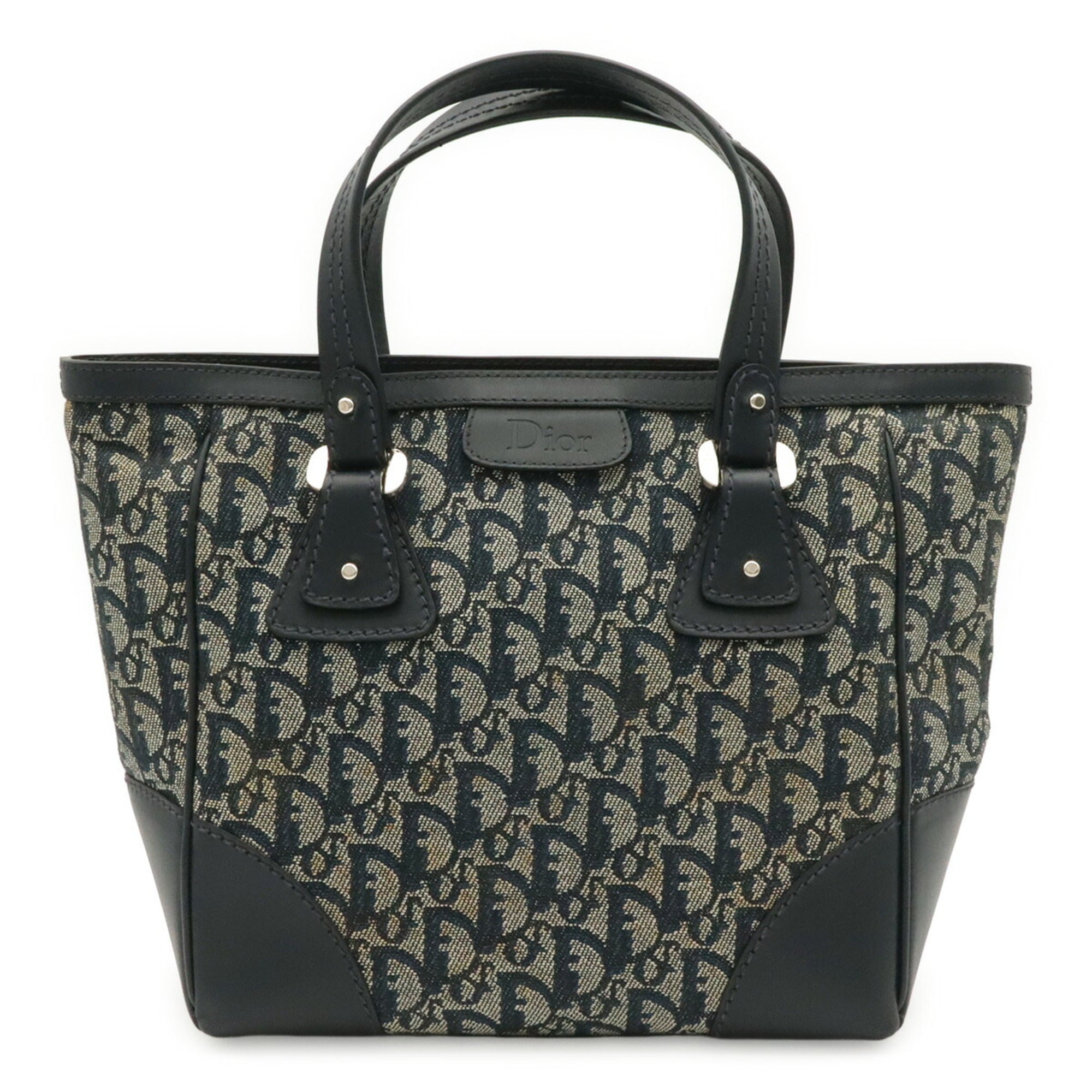 Christian Dior Navy Trotter Handbag Tote Bag (Pre-Owned)