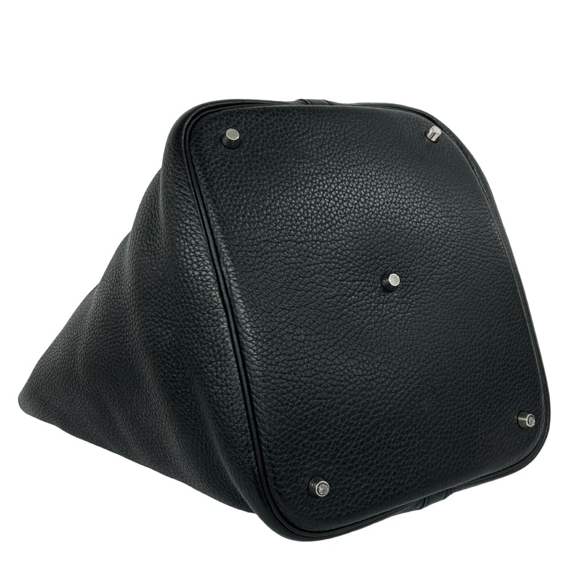 Hermes Black Taurillon Clemence Leather Handbag (Pre-Owned)